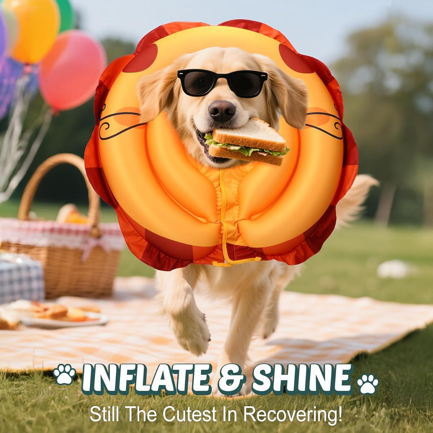 Collar de Recuperación Inflable TOBYTO para Perros L Naranja