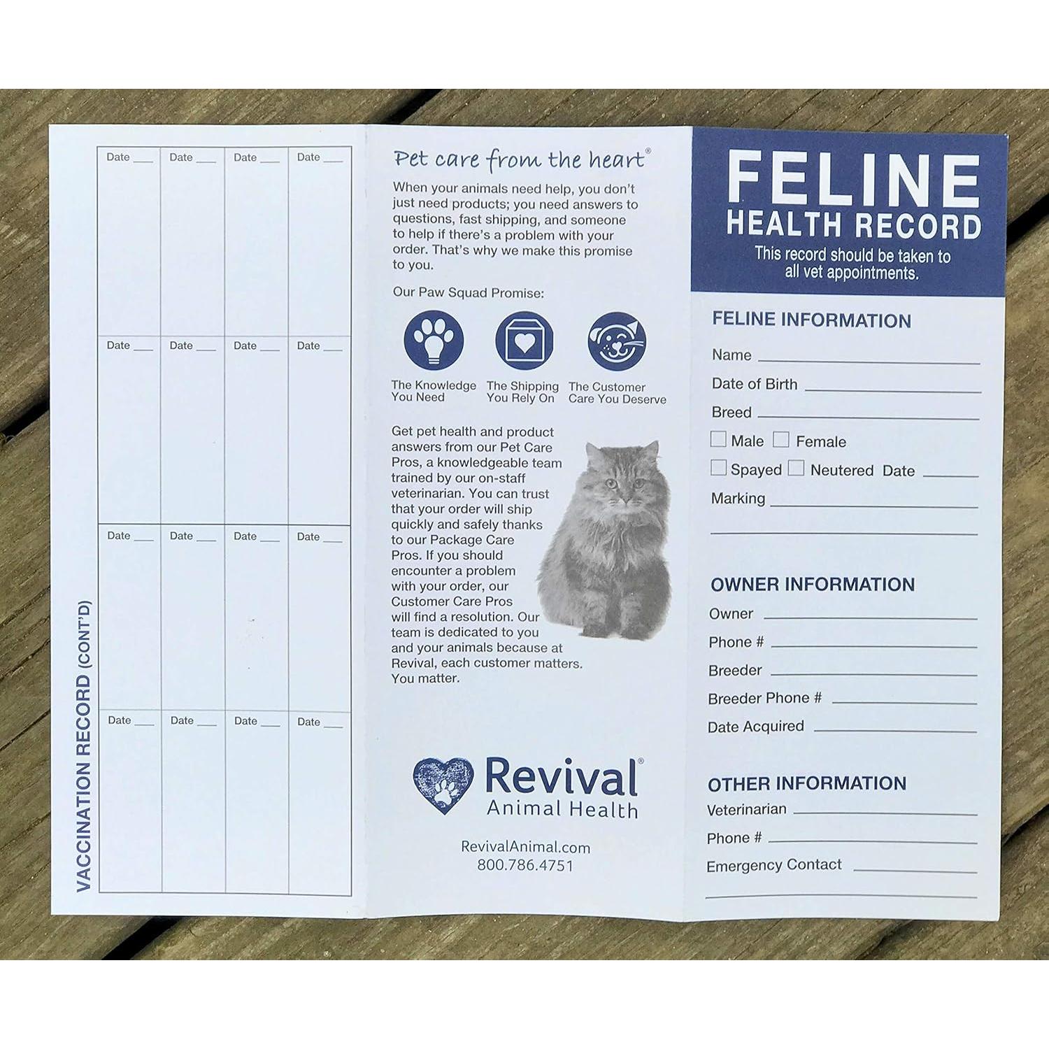 Registros de Salud para Gatos Revival Animal Health 25 unidades