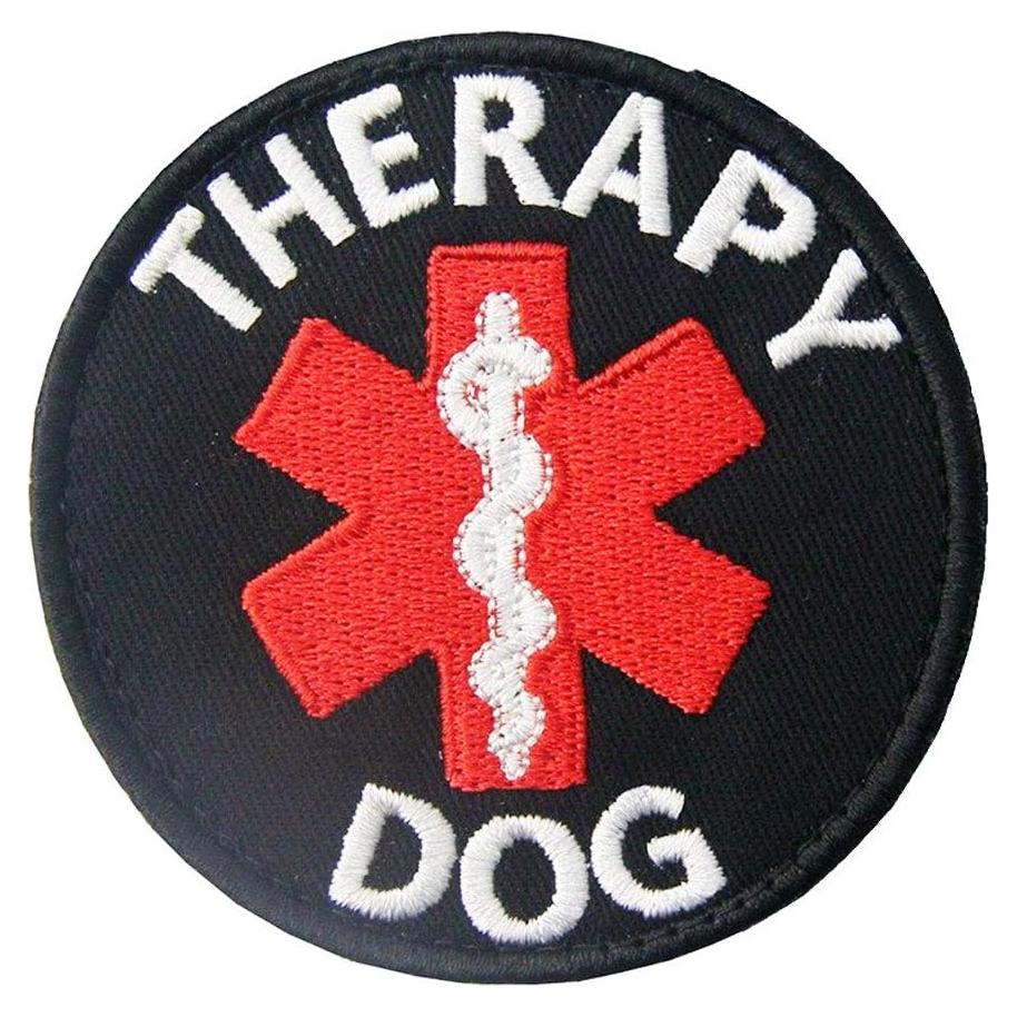 Parche Bordado de Perro de Servicio Minason 8CM Gancho y Bucle