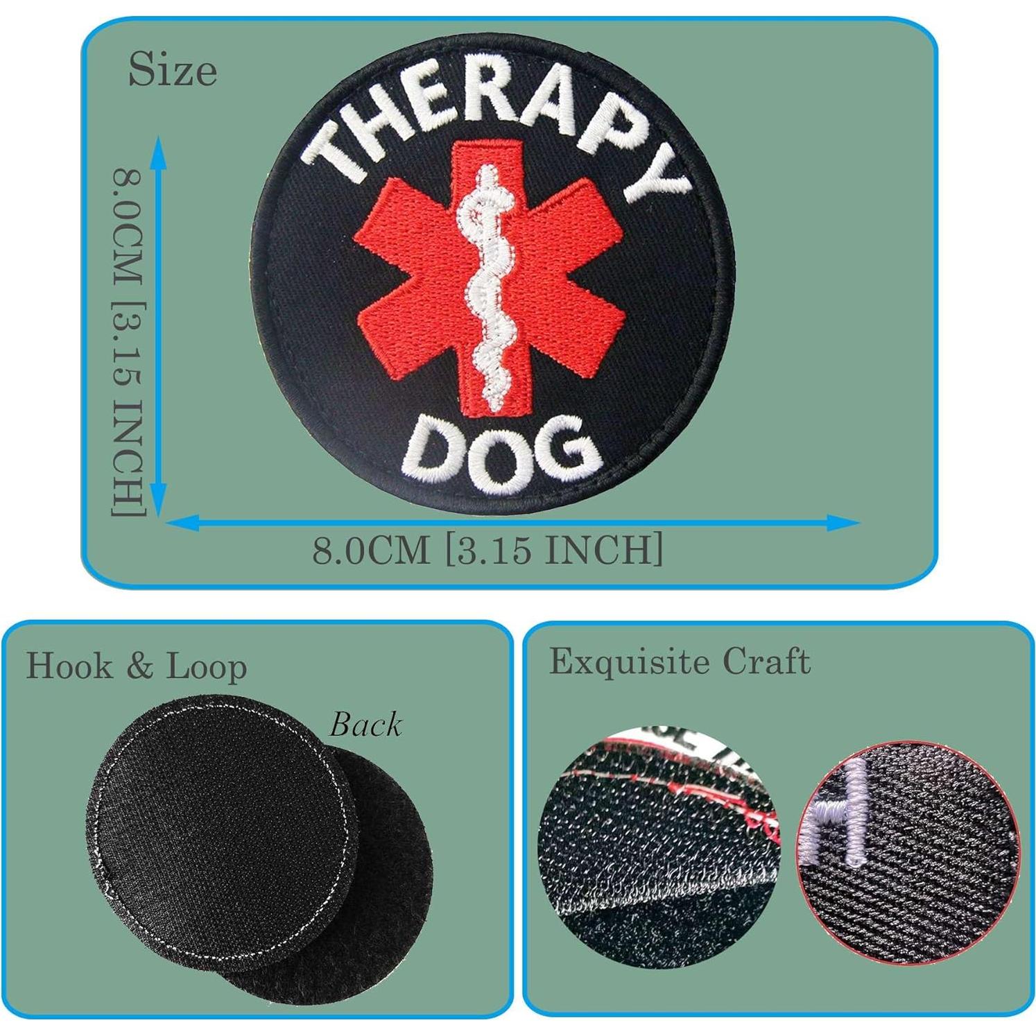 Parche Bordado de Perro de Servicio Minason 8CM Gancho y Bucle