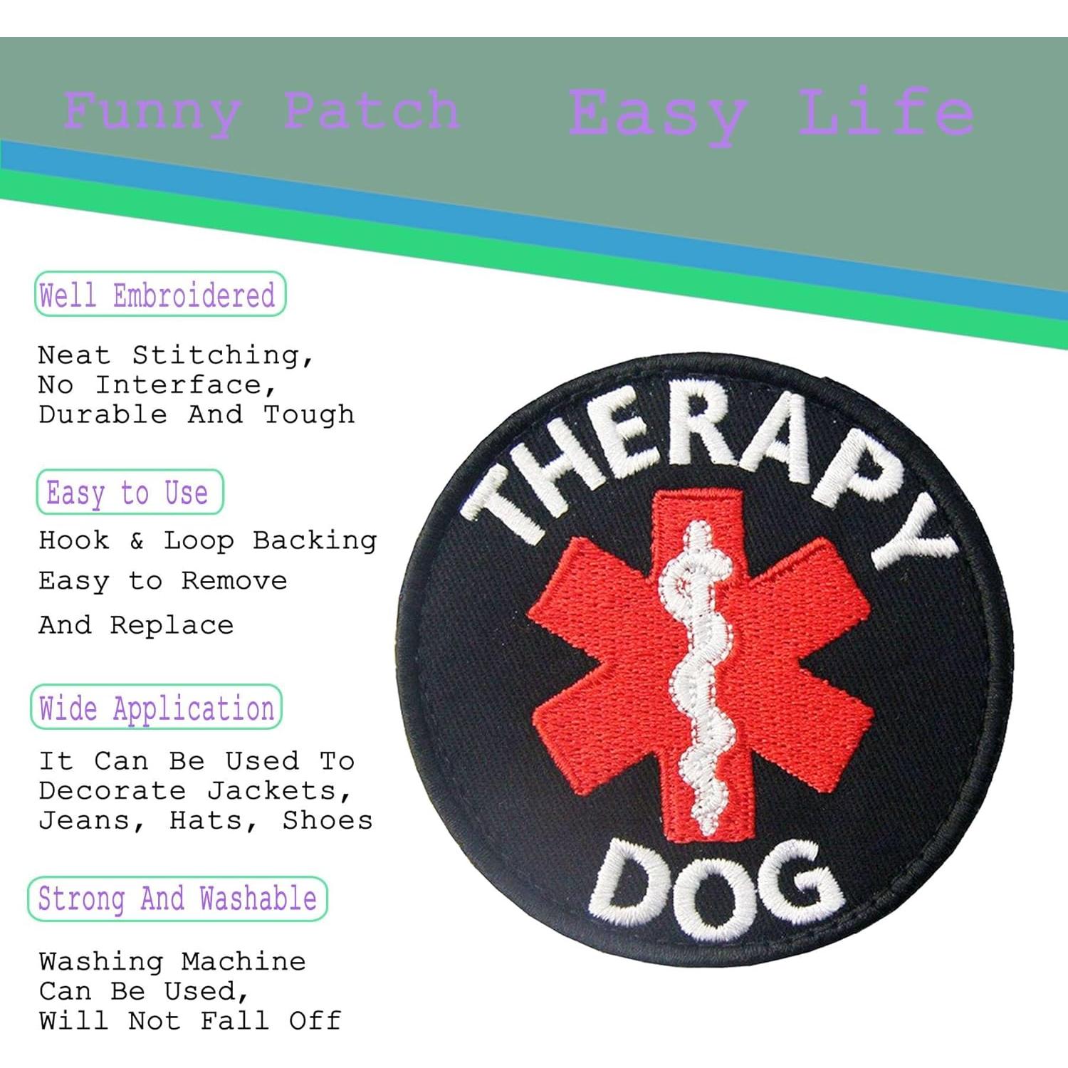 Parche Bordado de Perro de Servicio Minason 8CM Gancho y Bucle