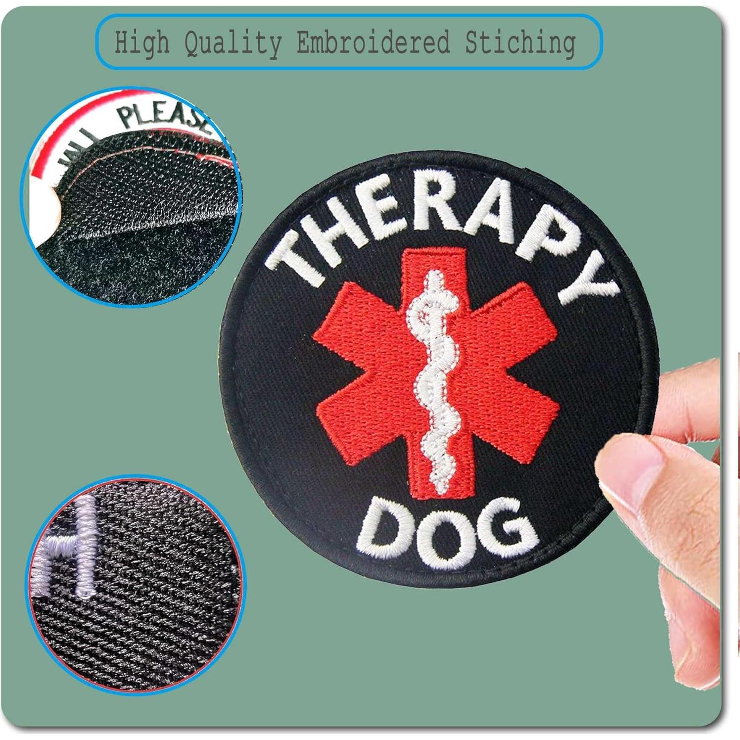 Parche Bordado de Perro de Servicio Minason 8CM Gancho y Bucle