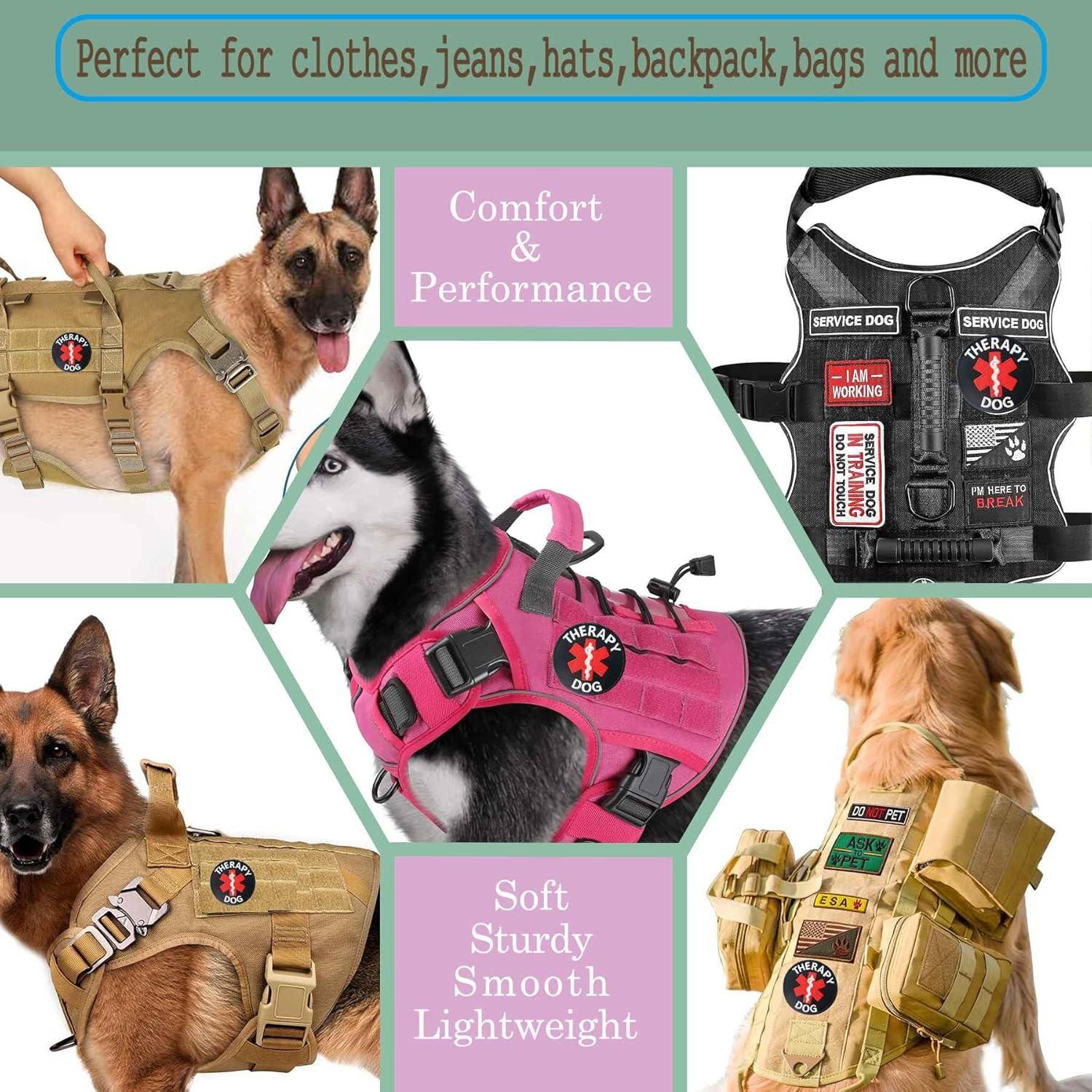 Parche Bordado de Perro de Servicio Minason 8CM Gancho y Bucle