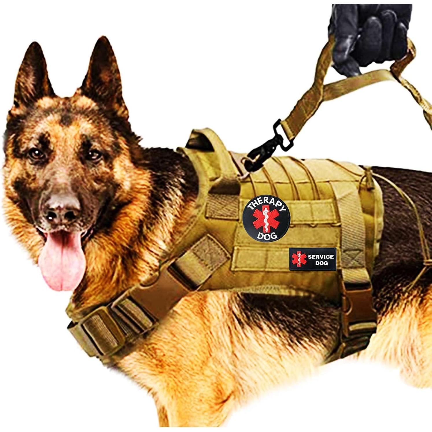 Parche Bordado de Perro de Servicio Minason 8CM Gancho y Bucle