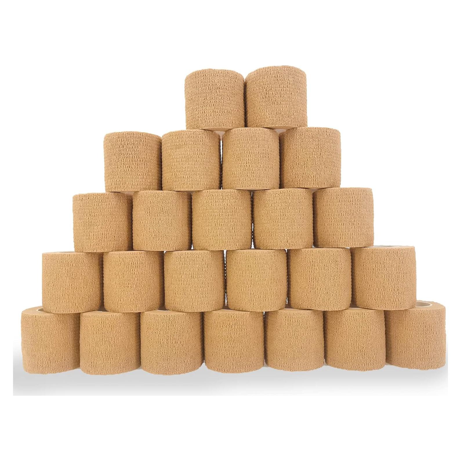 Paquete de 24 vendajes autoadhesivos WeTop 5.08 cm marrón