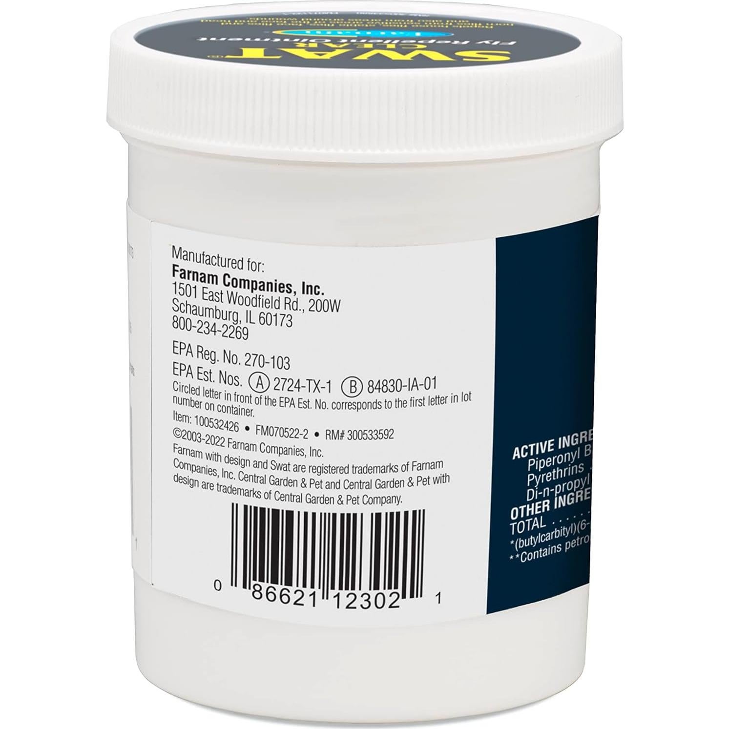 Ungüento Repelente de Moscas SWAT Farnam 198 g para Caballos y Perros