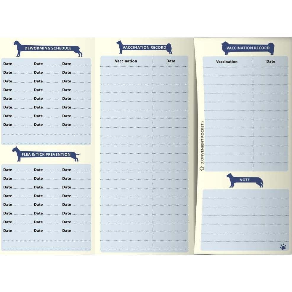 Tarjetas de Registro de Vacunación para Perros Anzon Mories 24 Pzs