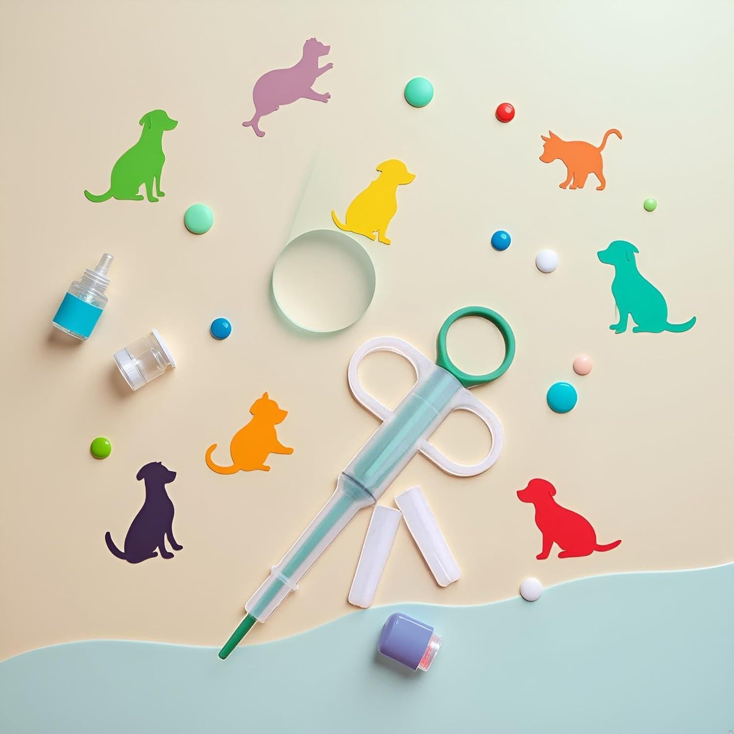 Dispensador de Medicina Verde WLngtv para Mascotas 16.89cm