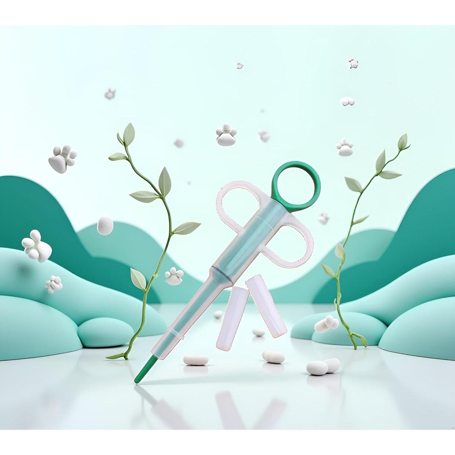 Dispensador de Medicina Verde WLngtv para Mascotas 16.89cm