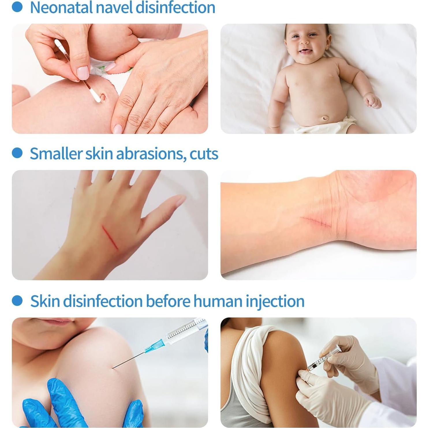 Hisopos de Yodo Svaha 50 Unidades para Cuidado de Heridas