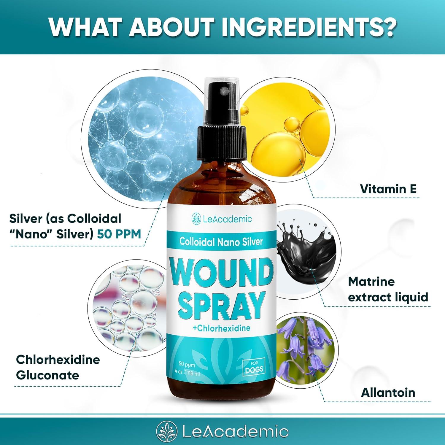 Spray para heridas de perro LeAcademic 113.4 ml con clorhexidina