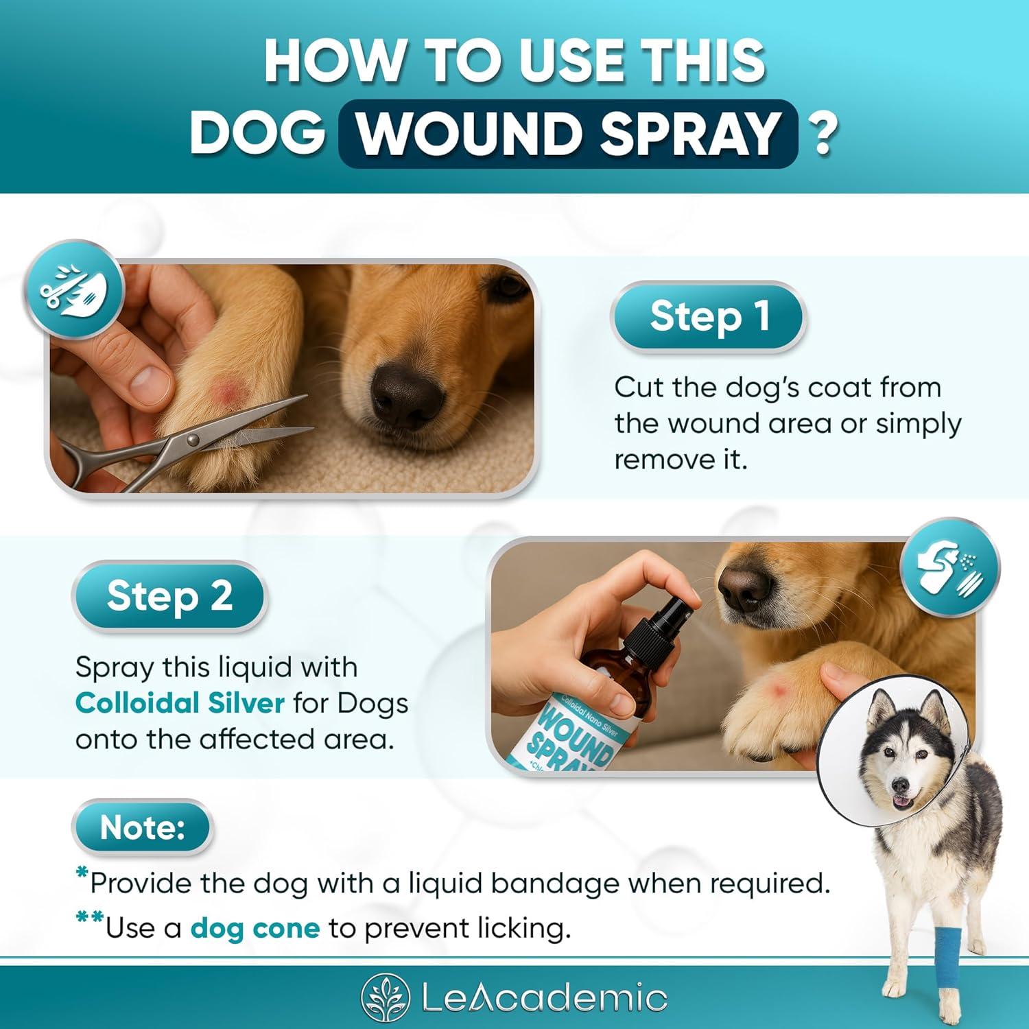 Spray para heridas de perro LeAcademic 113.4 ml con clorhexidina