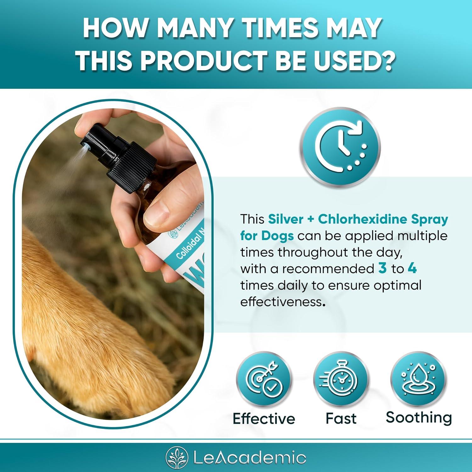 Spray para heridas de perro LeAcademic 113.4 ml con clorhexidina