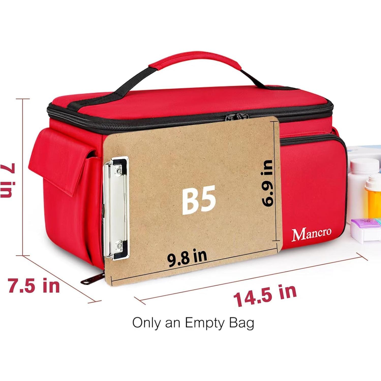 Bolsa de Primeros Auxilios Vacía Mancro 36.8x19.1cm con 12 Bolsillos