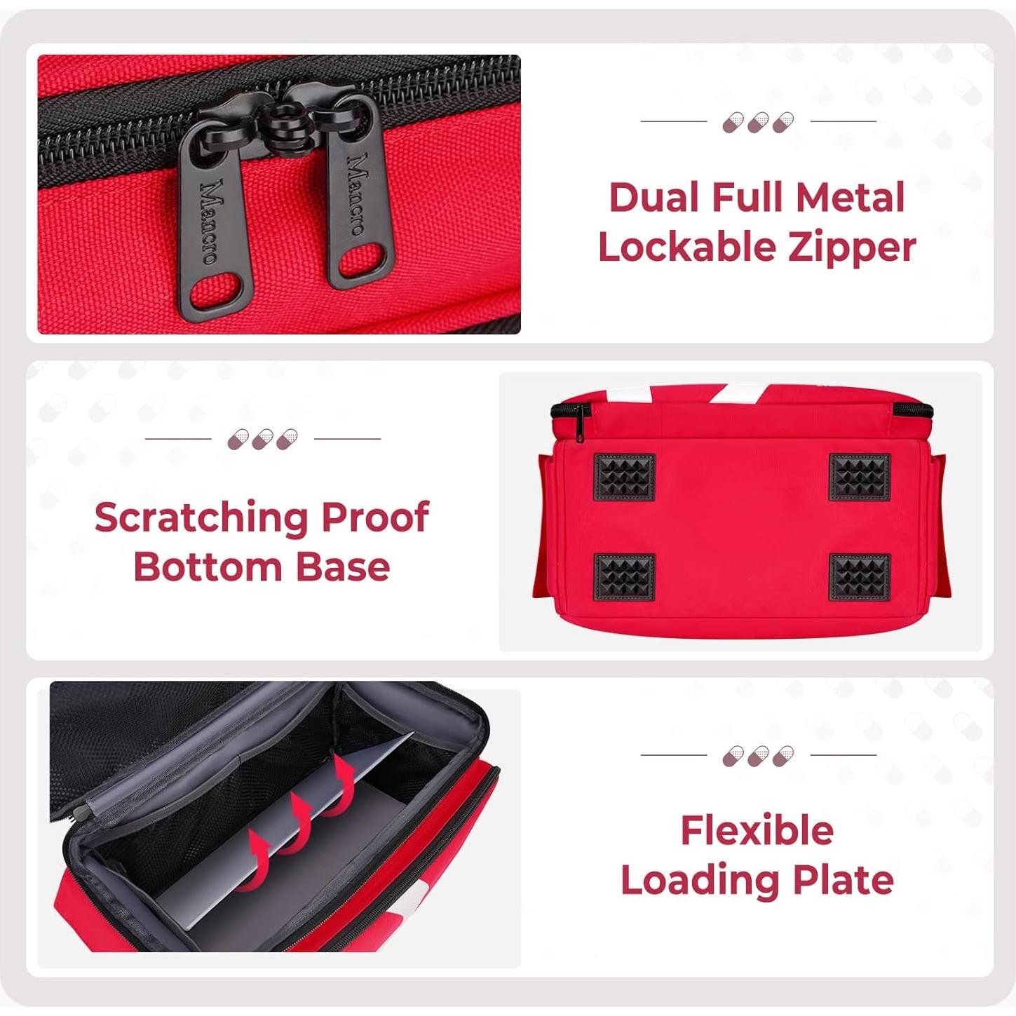 Bolsa de Primeros Auxilios Vacía Mancro 36.8x19.1cm con 12 Bolsillos