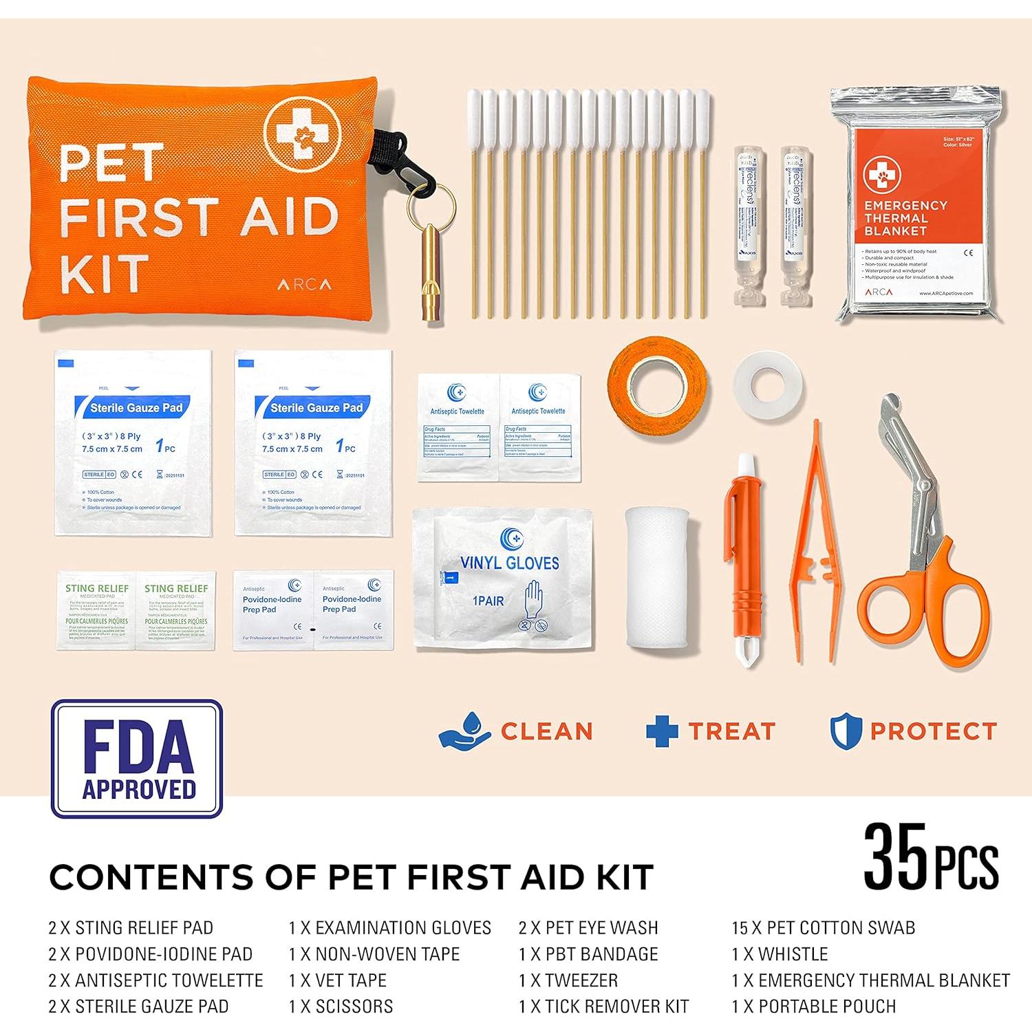 Kit de Primeros Auxilios para Perros ARCA PET 35 Piezas