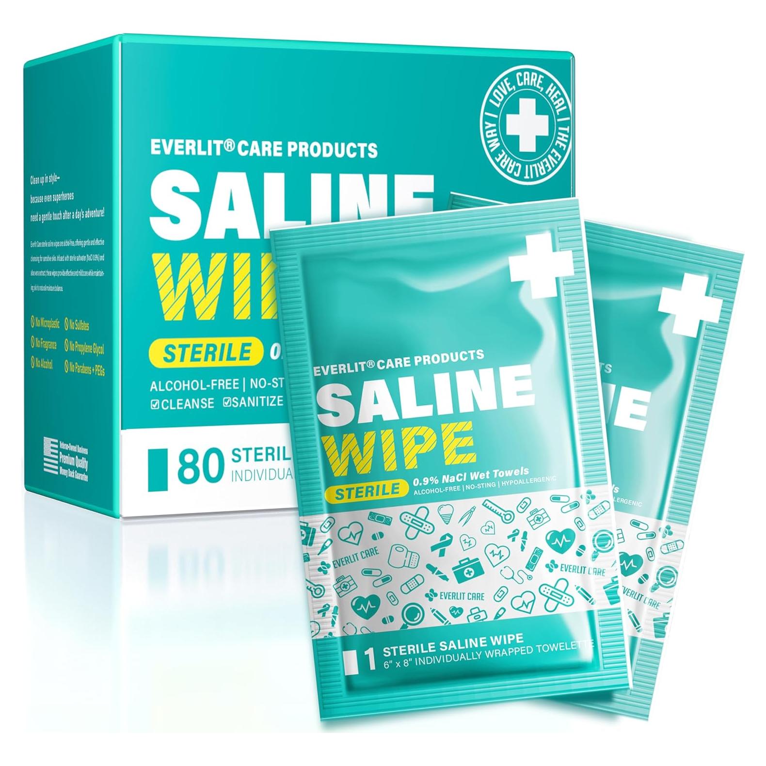 Toallitas Húmedas Estériles Everlit Care 80 Pcs Aloe Vera