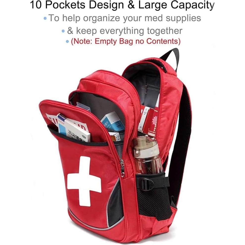 Bolsa de Primeros Auxilios Camoredy Roja Multi-Bolsillo 30x15x43cm