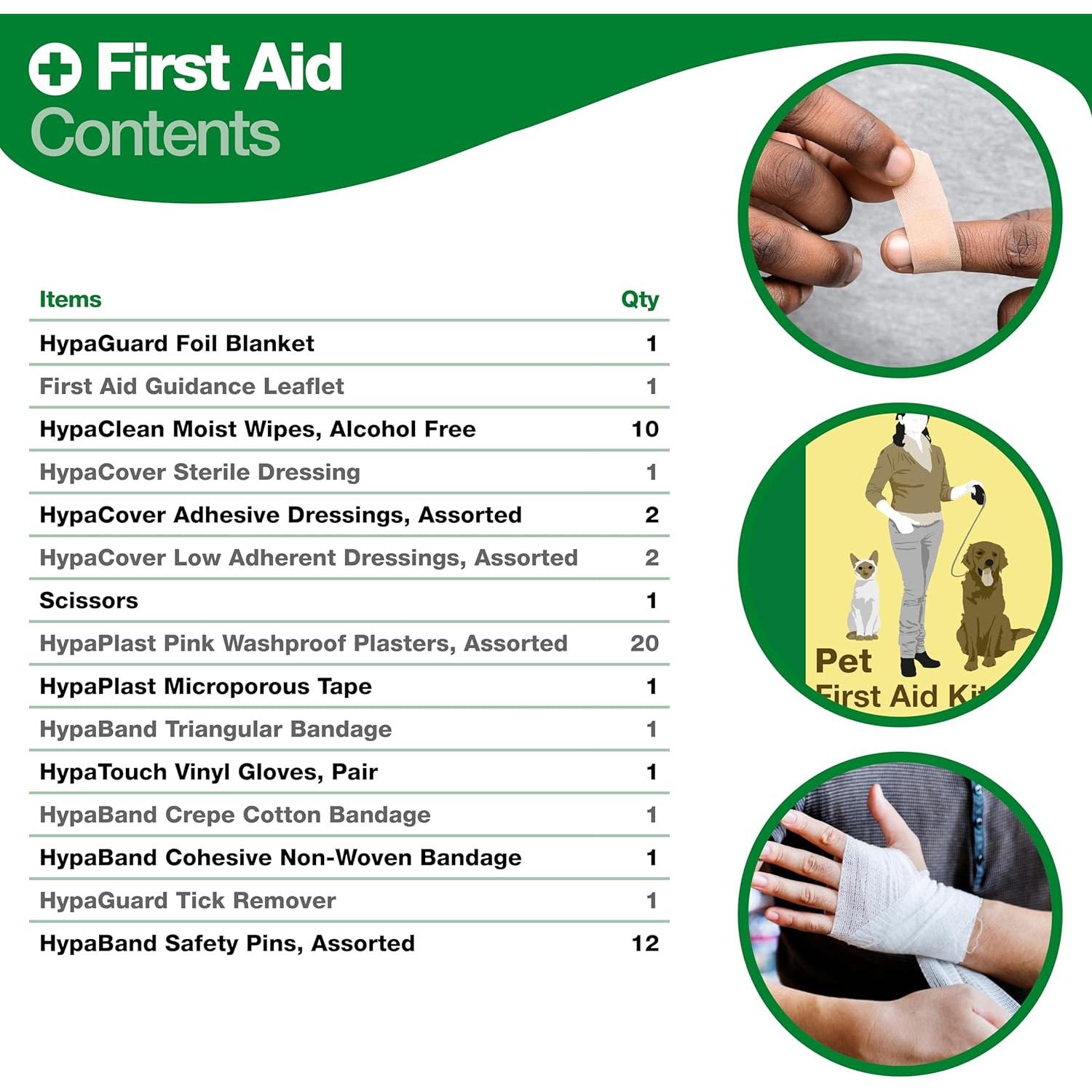 Kit de Primeros Auxilios para Mascotas Safety First Aid 56 Piezas