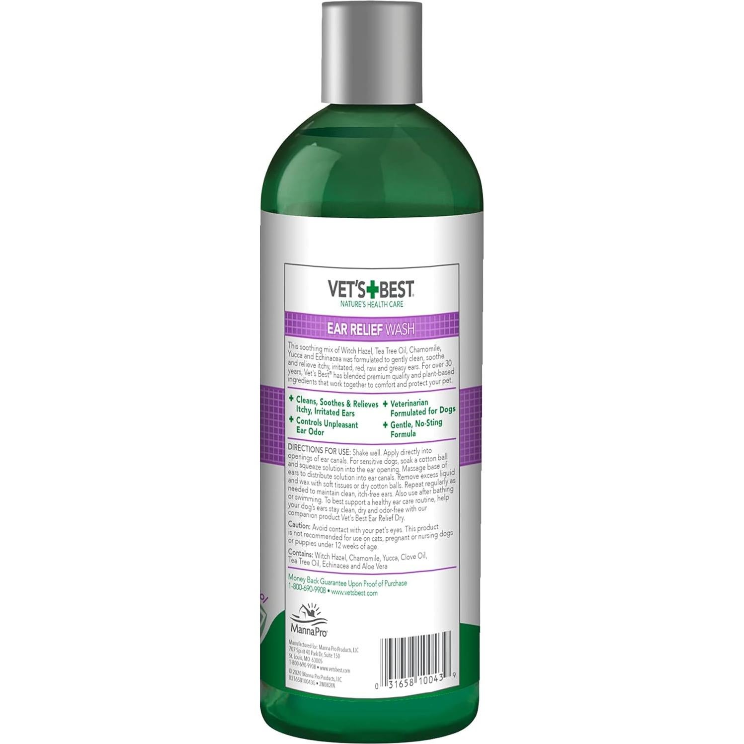 Lavado de Oídos para Perros Vet's Best 476g - Sin Alcohol