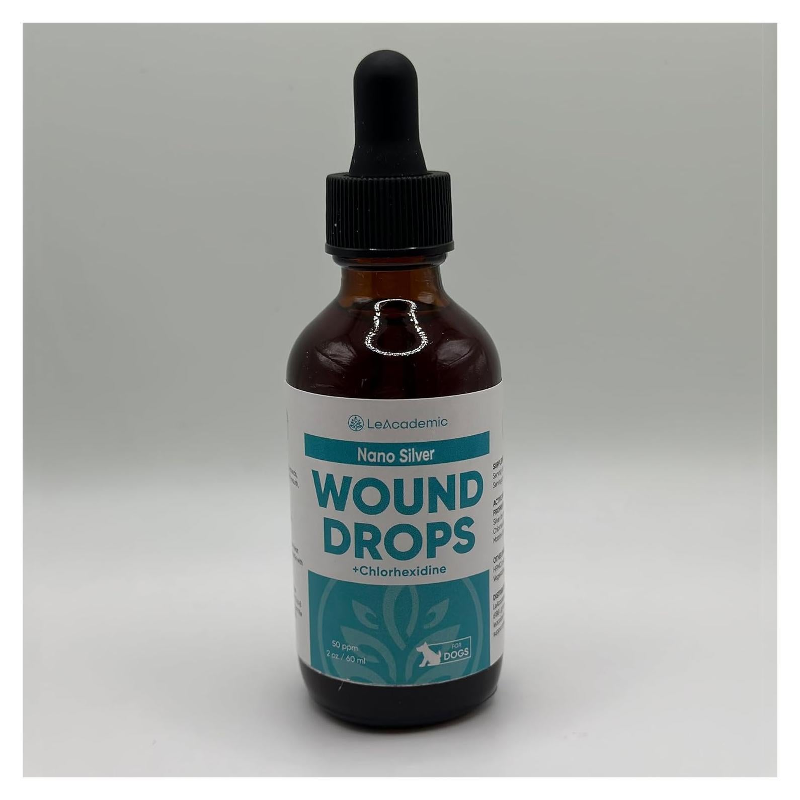 Gotas para Heridas de Perros LeAcademic 60 ml - Con Plata y Clorhexidina
