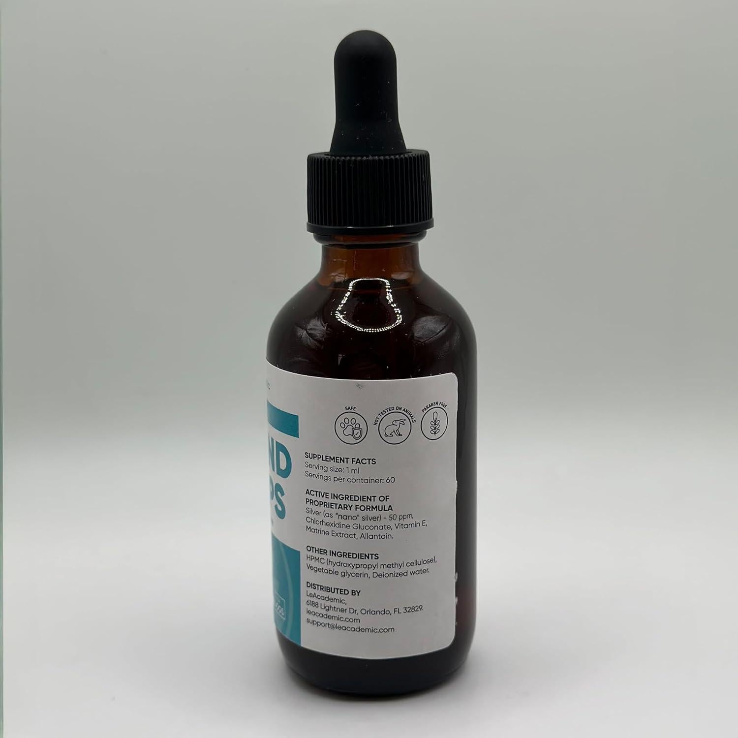 Gotas para Heridas de Perros LeAcademic 60 ml - Con Plata y Clorhexidina