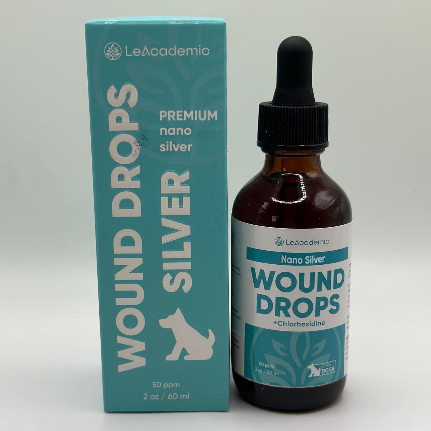 Gotas para Heridas de Perros LeAcademic 60 ml - Con Plata y Clorhexidina