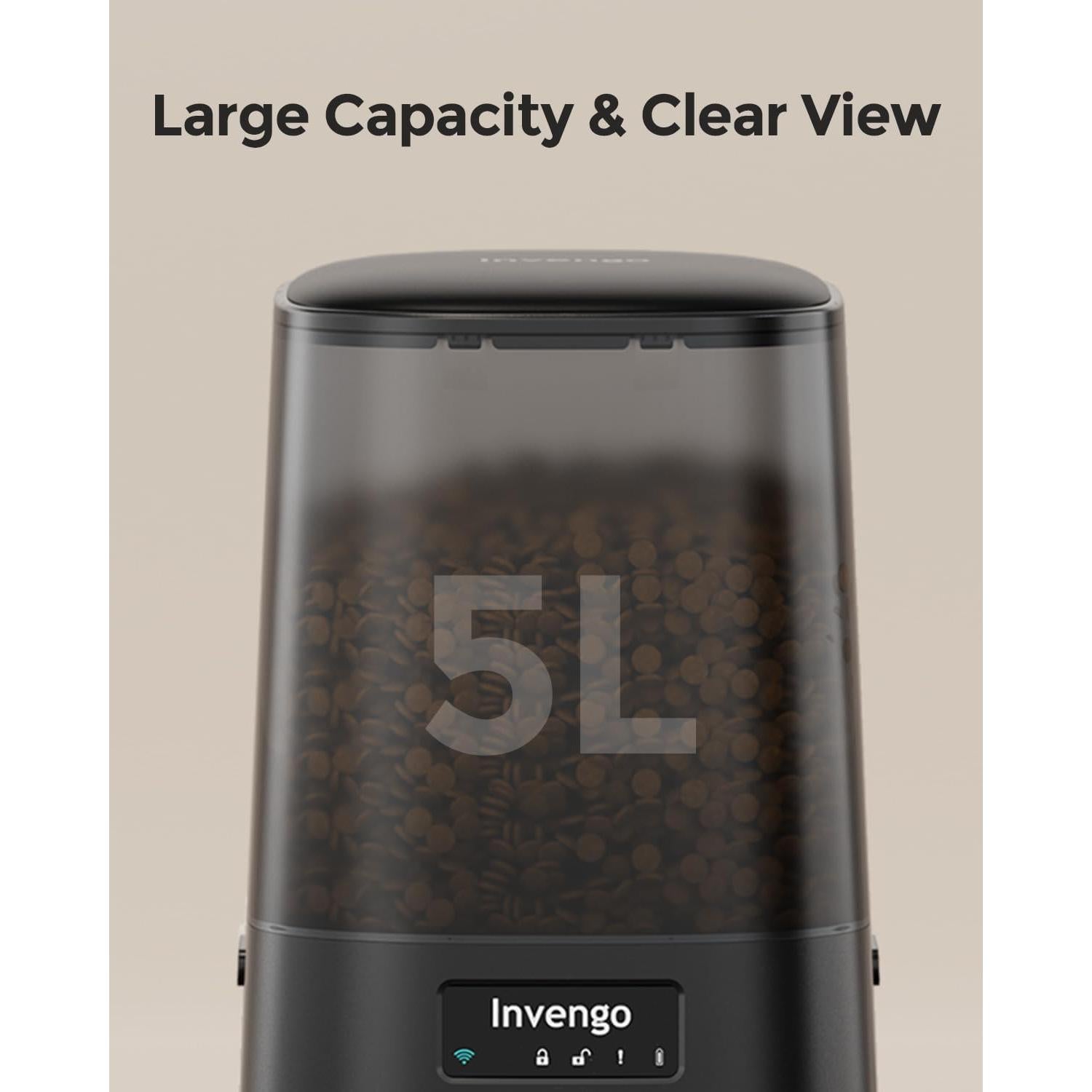 Dispensador Automático de Comida para Gatos Invengo S20D 5L WiFi