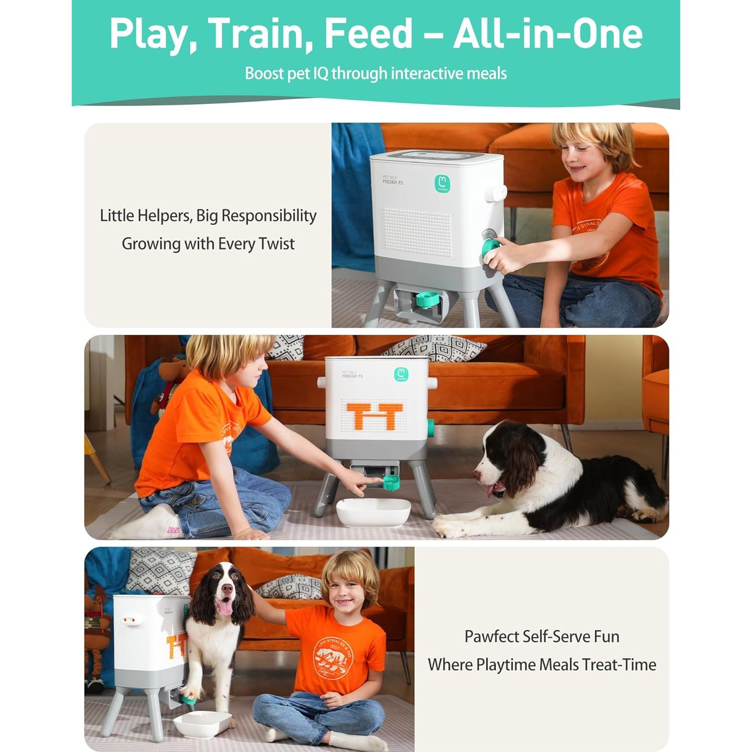 Dispensador de Comida para Mascotas Maother F3 - 8L DIY Interactivo