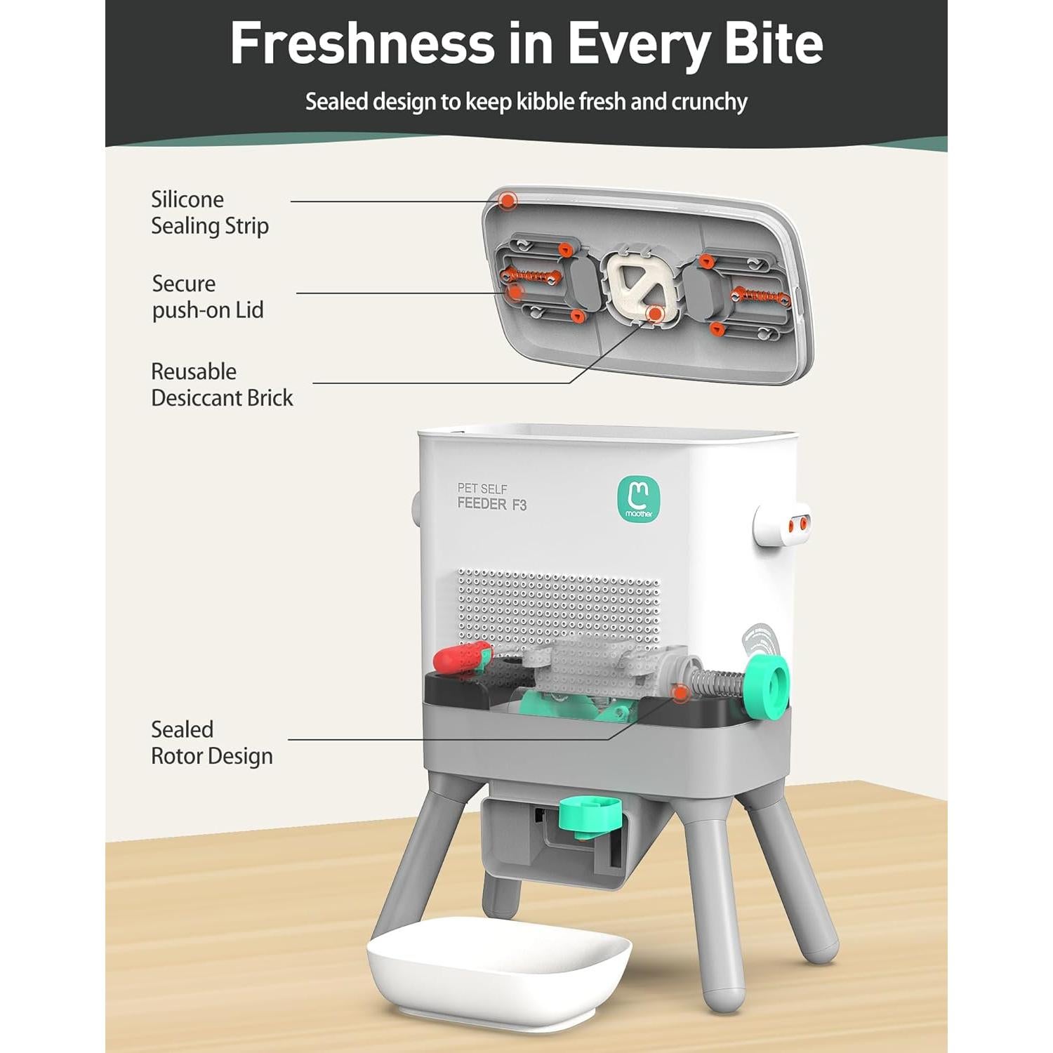 Dispensador de Comida para Mascotas Maother F3 - 8L DIY Interactivo