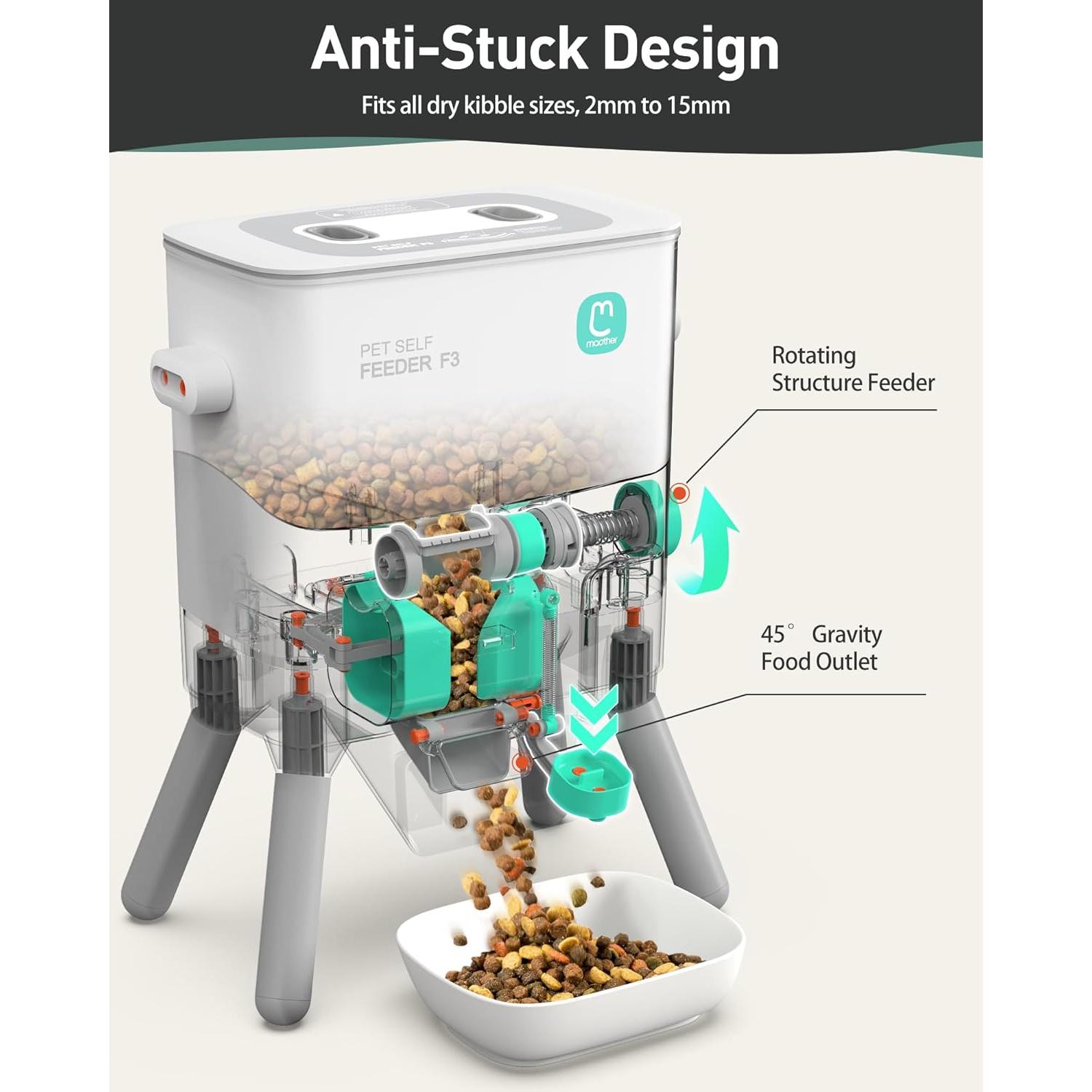 Dispensador de Comida para Mascotas Maother F3 - 8L DIY Interactivo