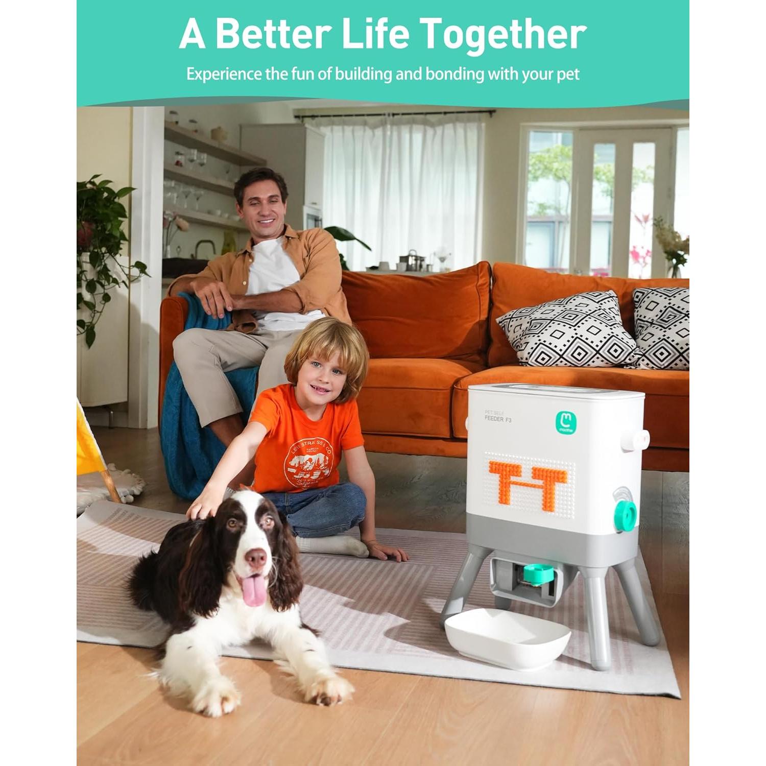 Dispensador de Comida para Mascotas Maother F3 - 8L DIY Interactivo