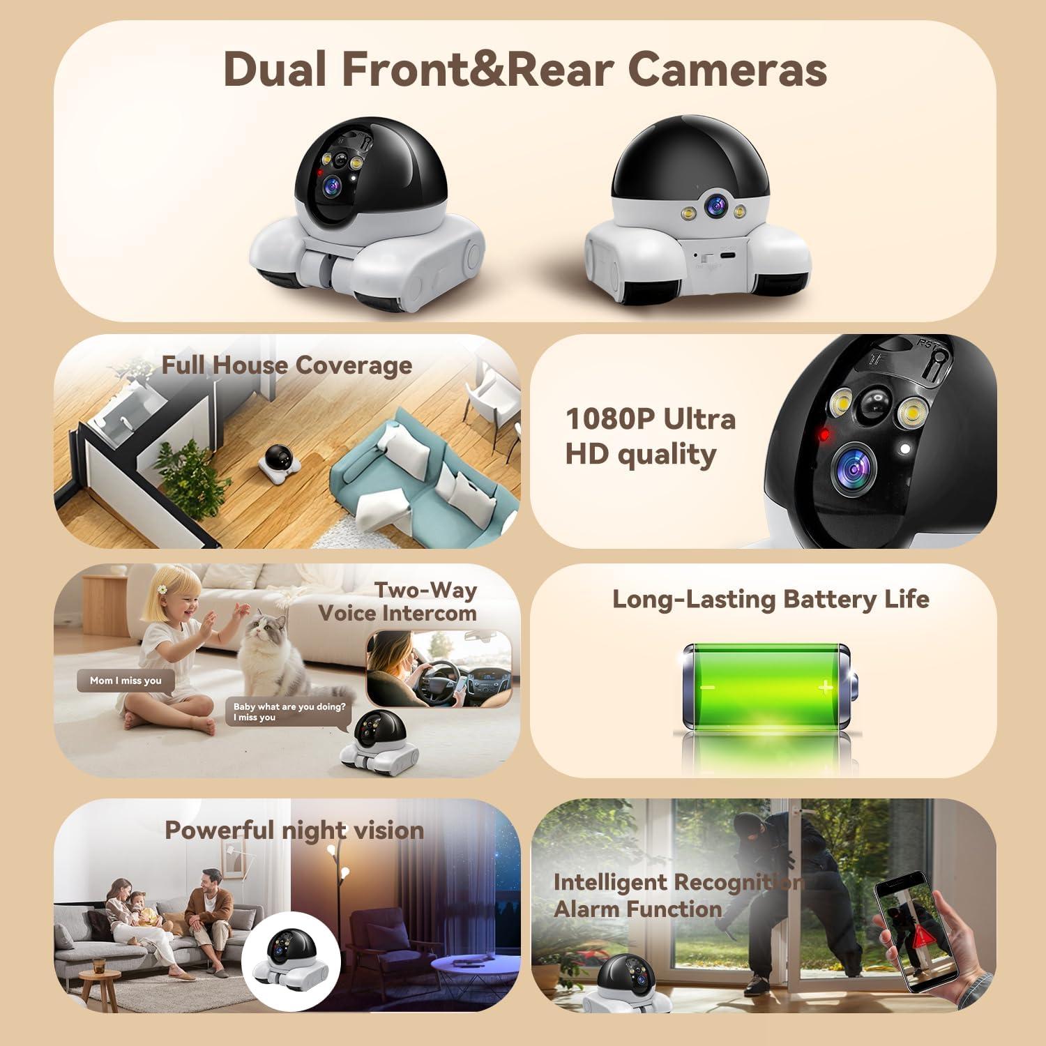 Cámara de Seguridad Interior DreamBee 1080P Doble Lente con App