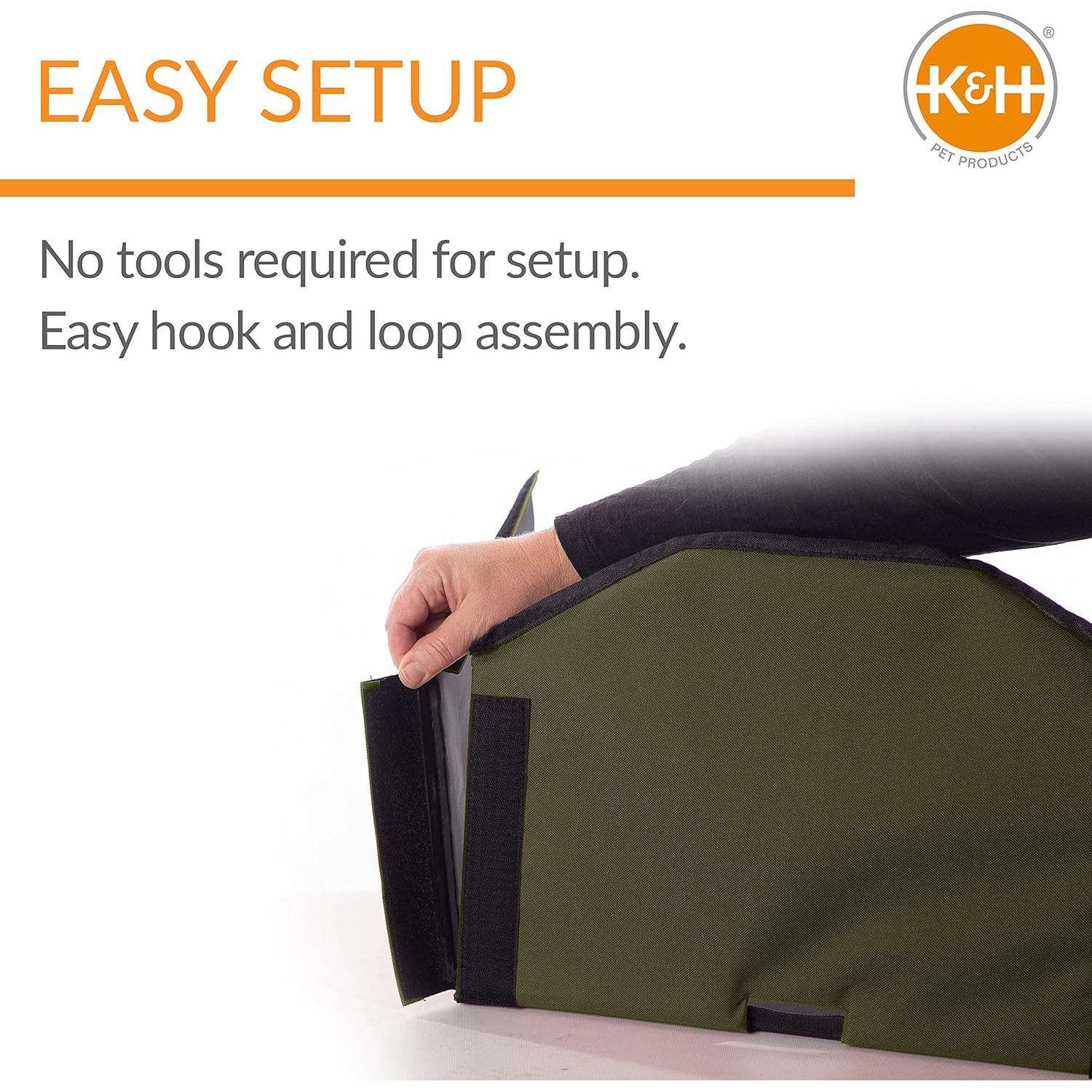 Comedor K&H para Gatos al Aire Libre 35.56x50.8cm Oliva