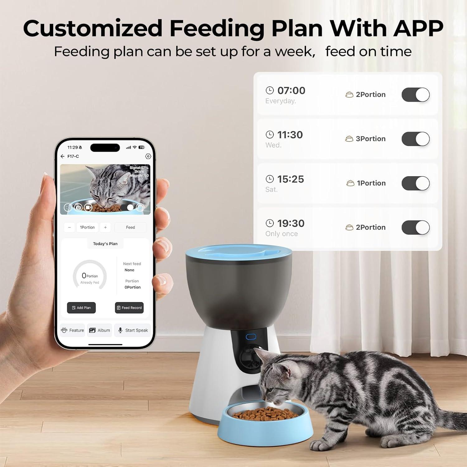 Dispensador Automático de Comida Ownpets 4L con Cámara HD 1304P