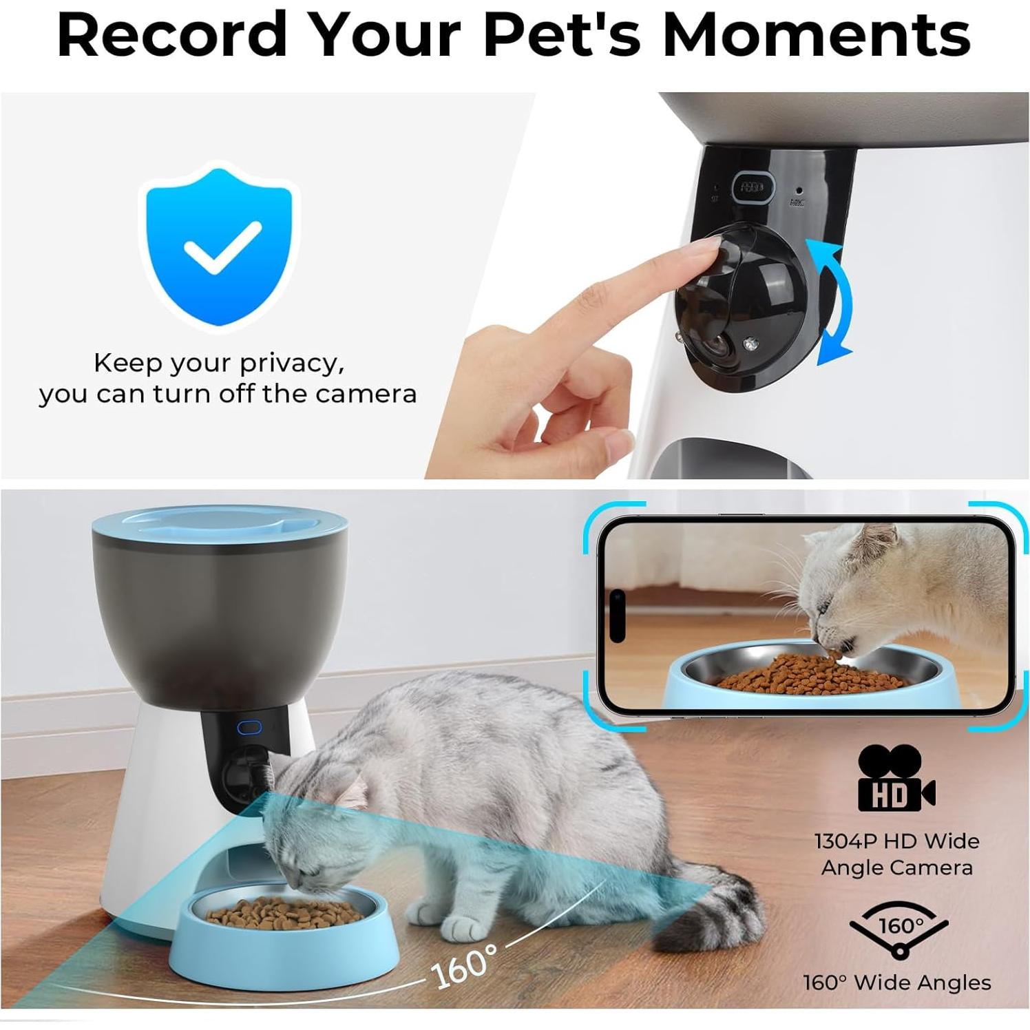 Dispensador Automático de Comida Ownpets 4L con Cámara HD 1304P