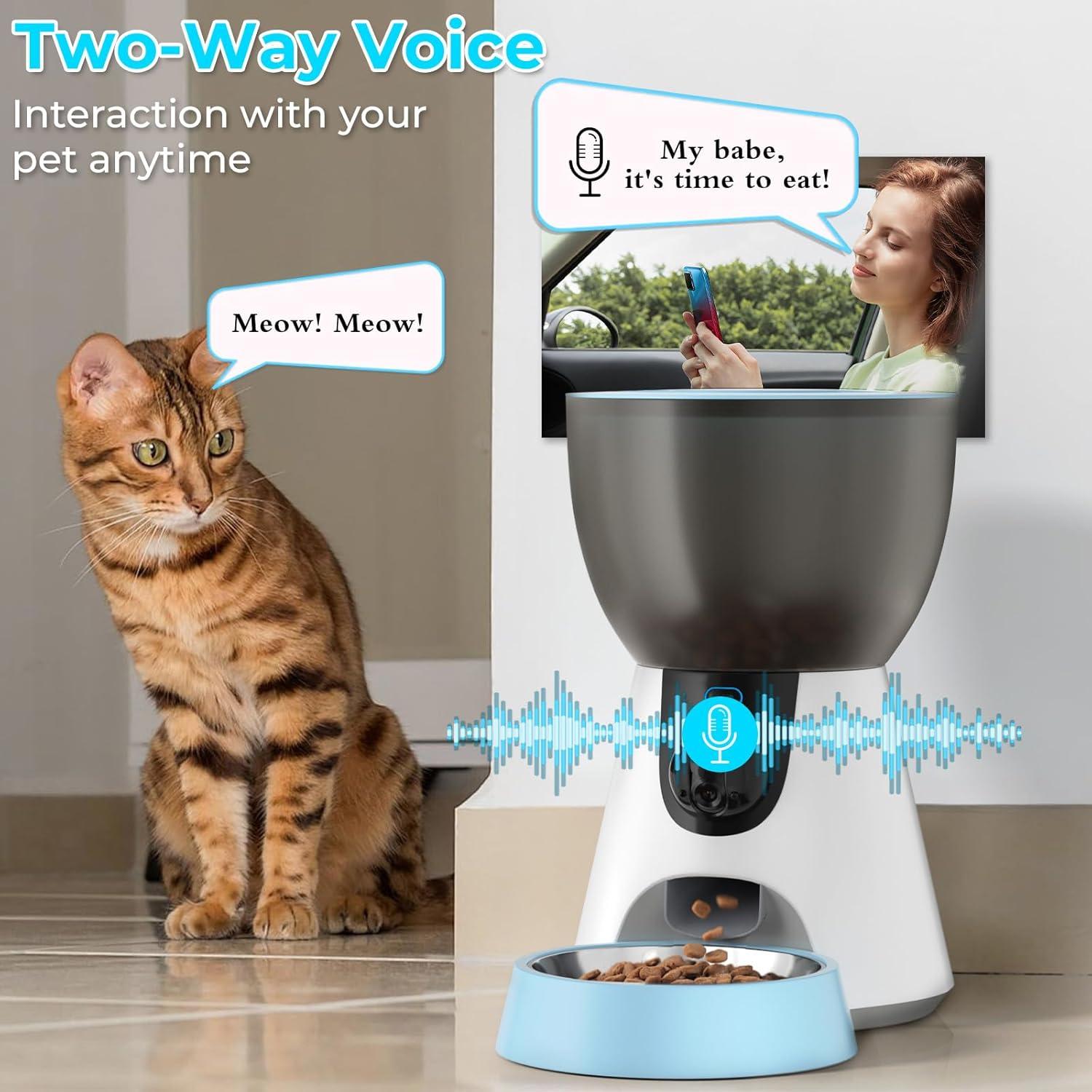 Dispensador Automático de Comida Ownpets 4L con Cámara HD 1304P