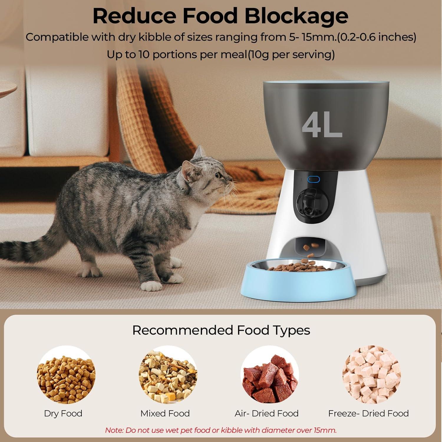 Dispensador Automático de Comida Ownpets 4L con Cámara HD 1304P