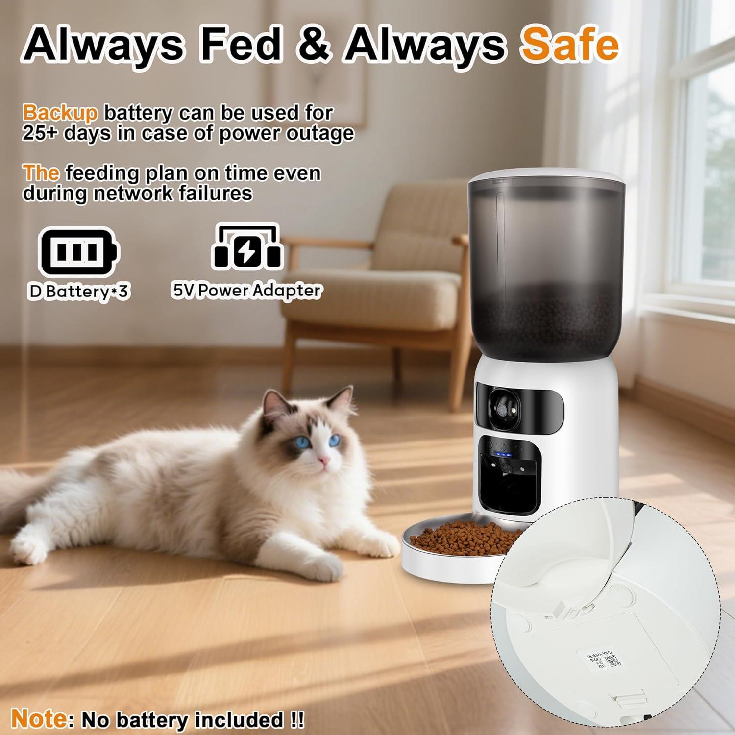 Dispensador Automático de Comida para Gatos Kulahlik 6L HD 1080P