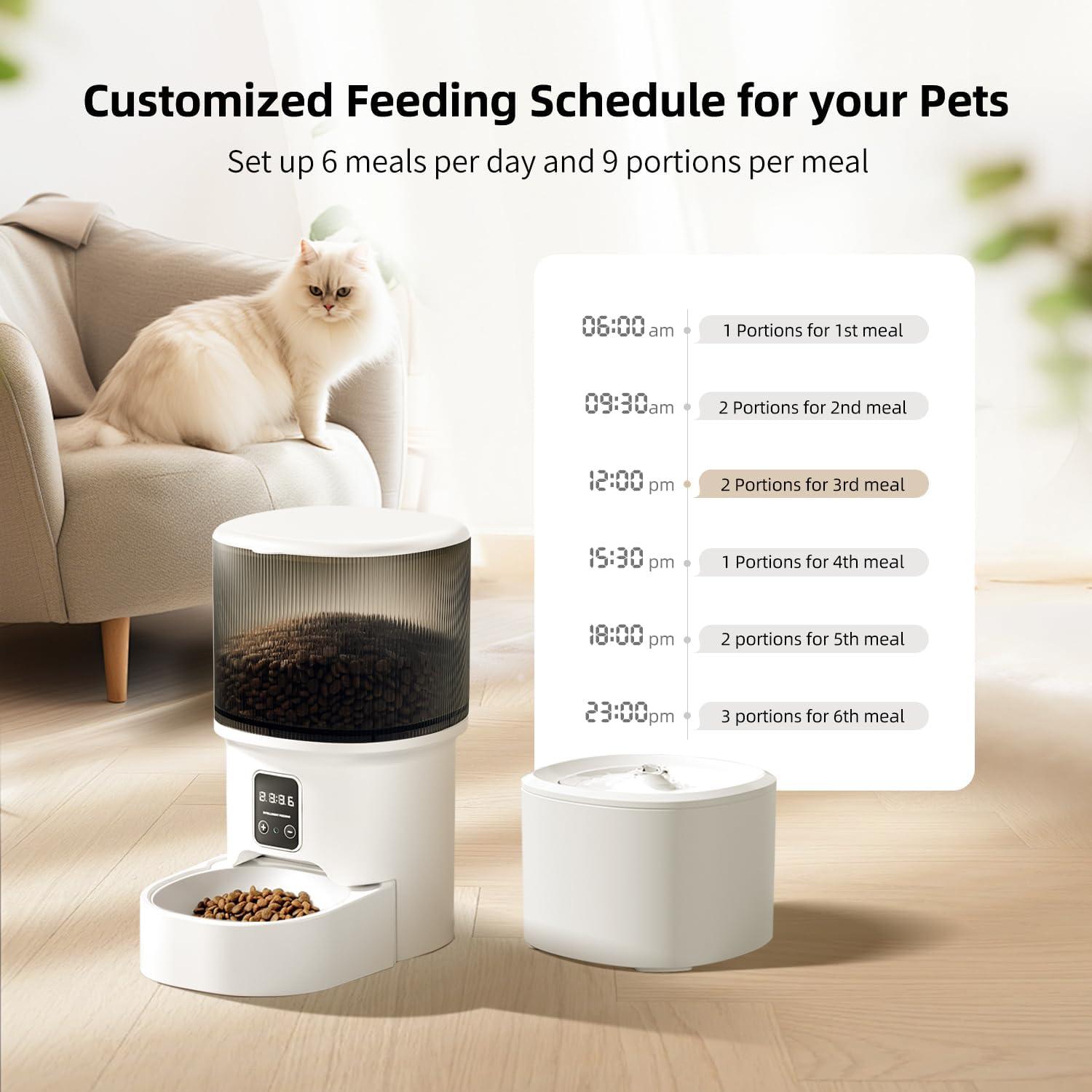 Comedero Automático para Gatos Relihom 4L Programable