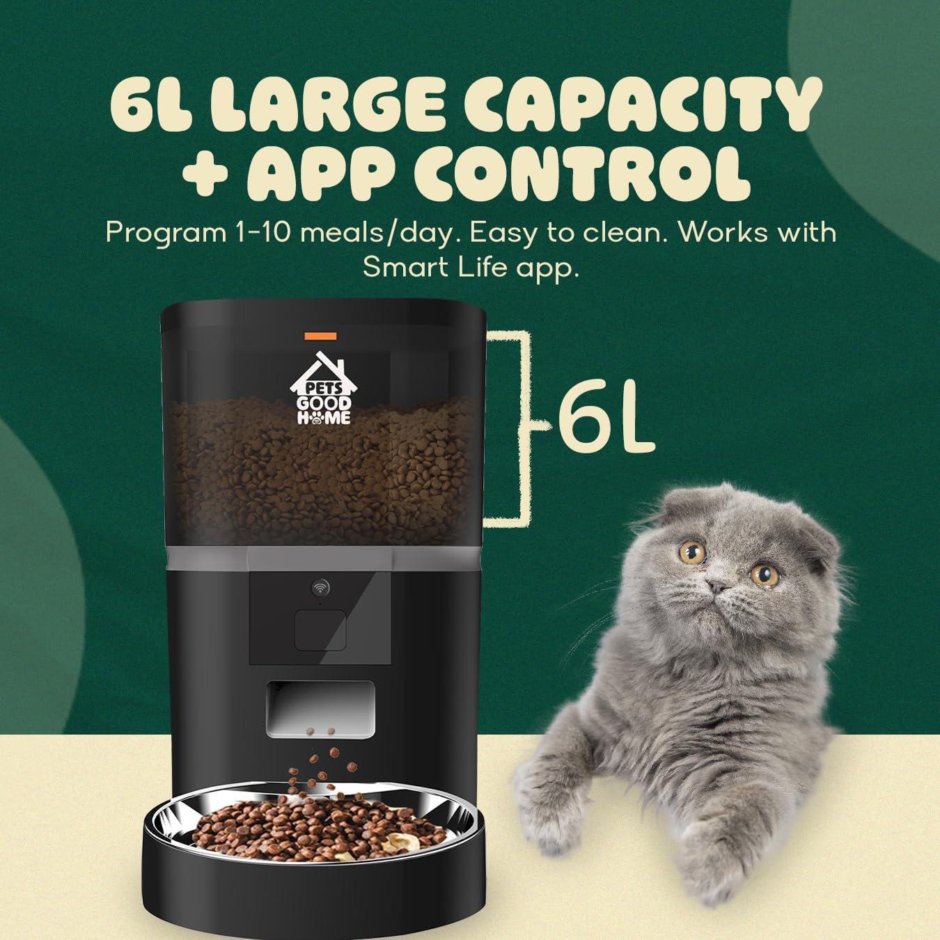 Comedero Inteligente PetsGoodHome 6L WiFi para Perros y Gatos