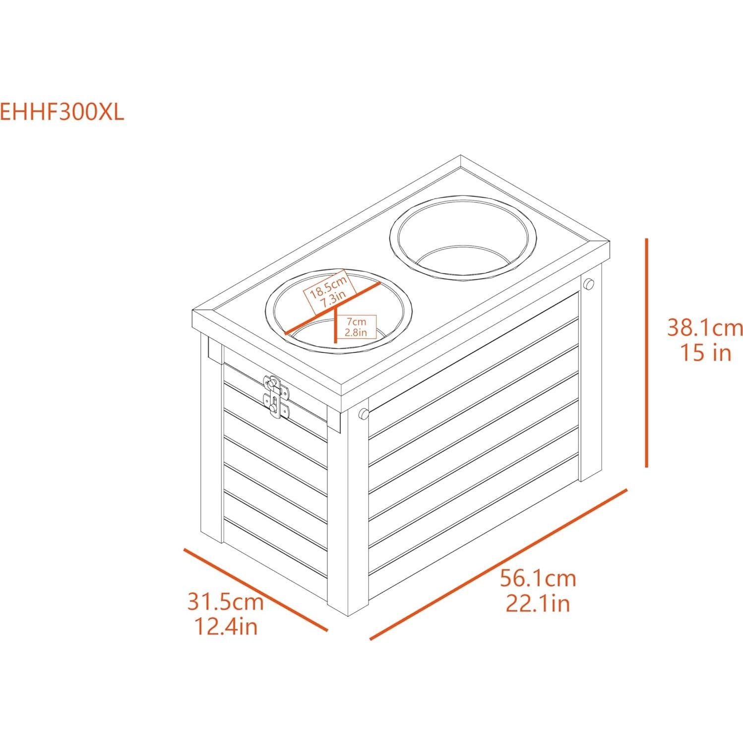 Comedero Elevado New Age Pet ECOFLEX con 2 Cuencos de Acero Inoxidable