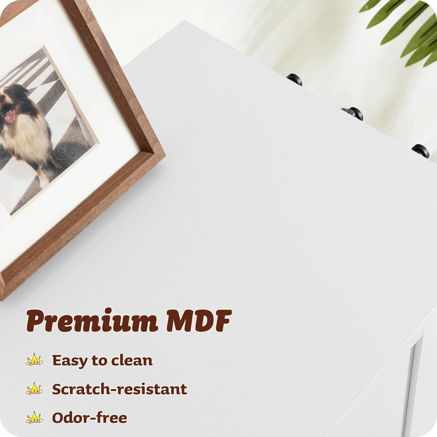 Estación de Alimentación para Perros ALINE FURNITURE con Armario Blanco