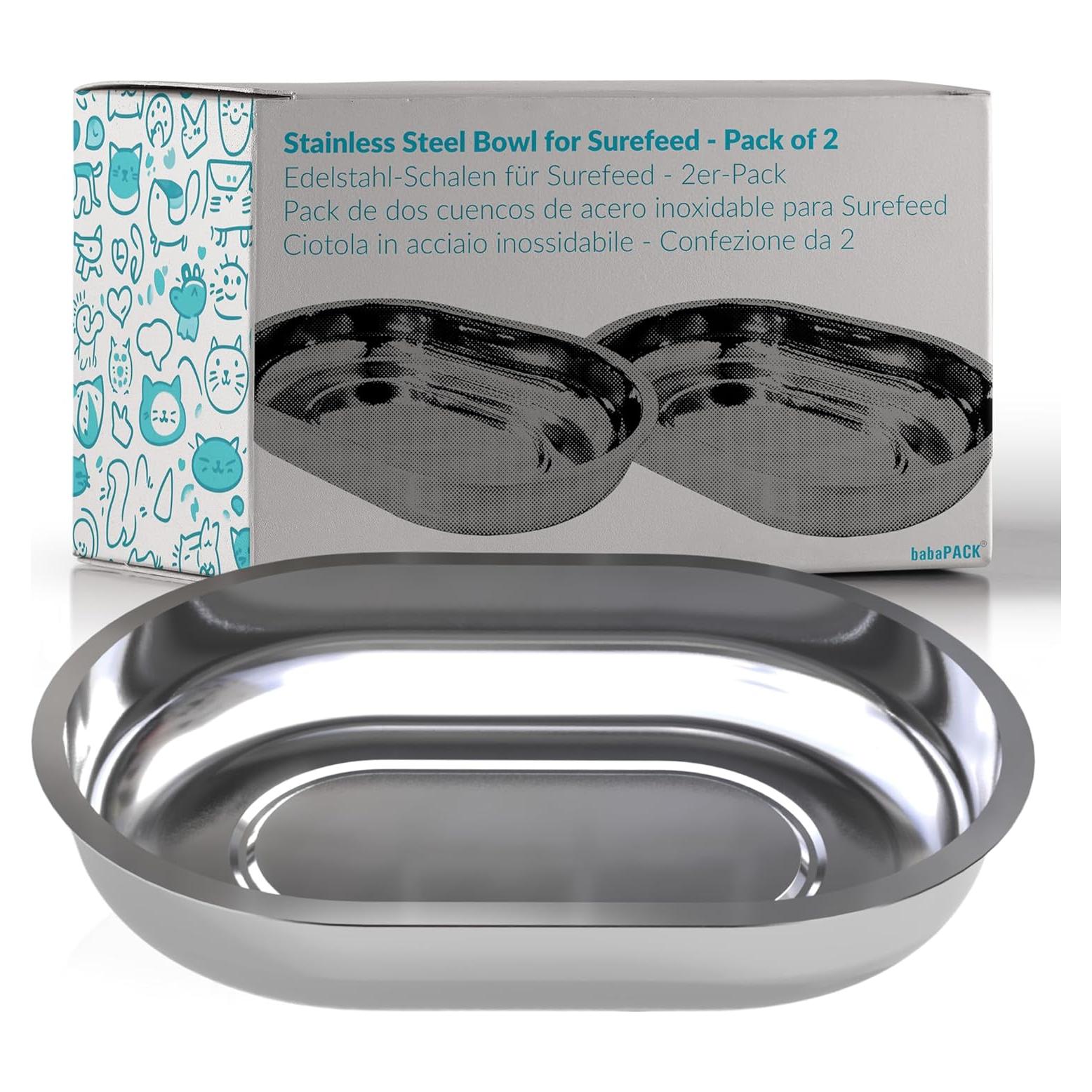 Tazones de Acero Inoxidable Babapack para Mascotas 2-Pack