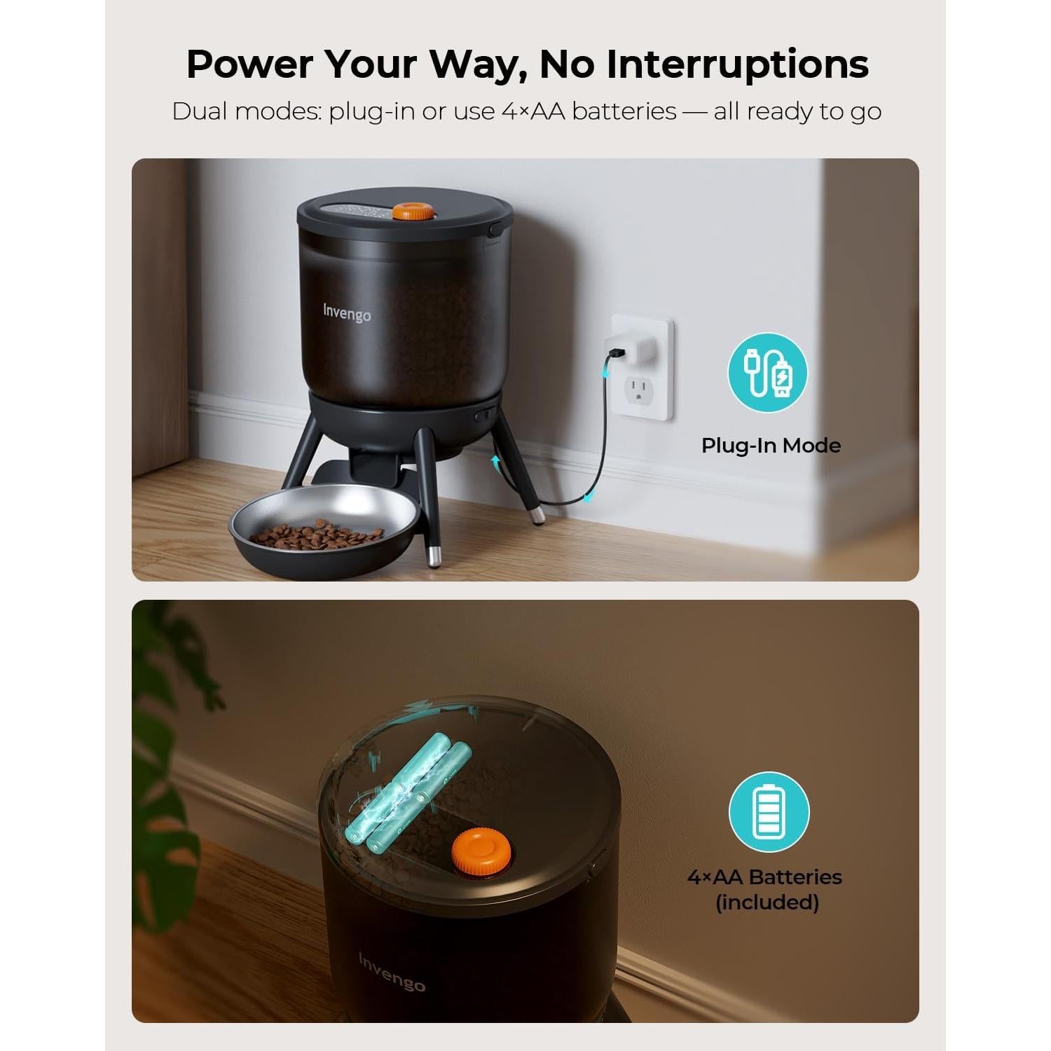 Comedero Automático para Gatos Invengo PTM-40A3 3L Antiinsectos