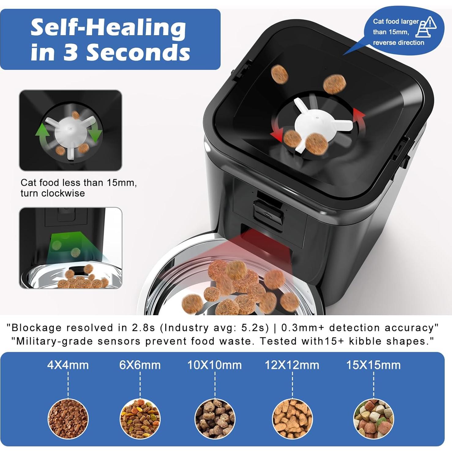 Comedero Automático para Gatos y Perros Keekoon 6L con Cámara