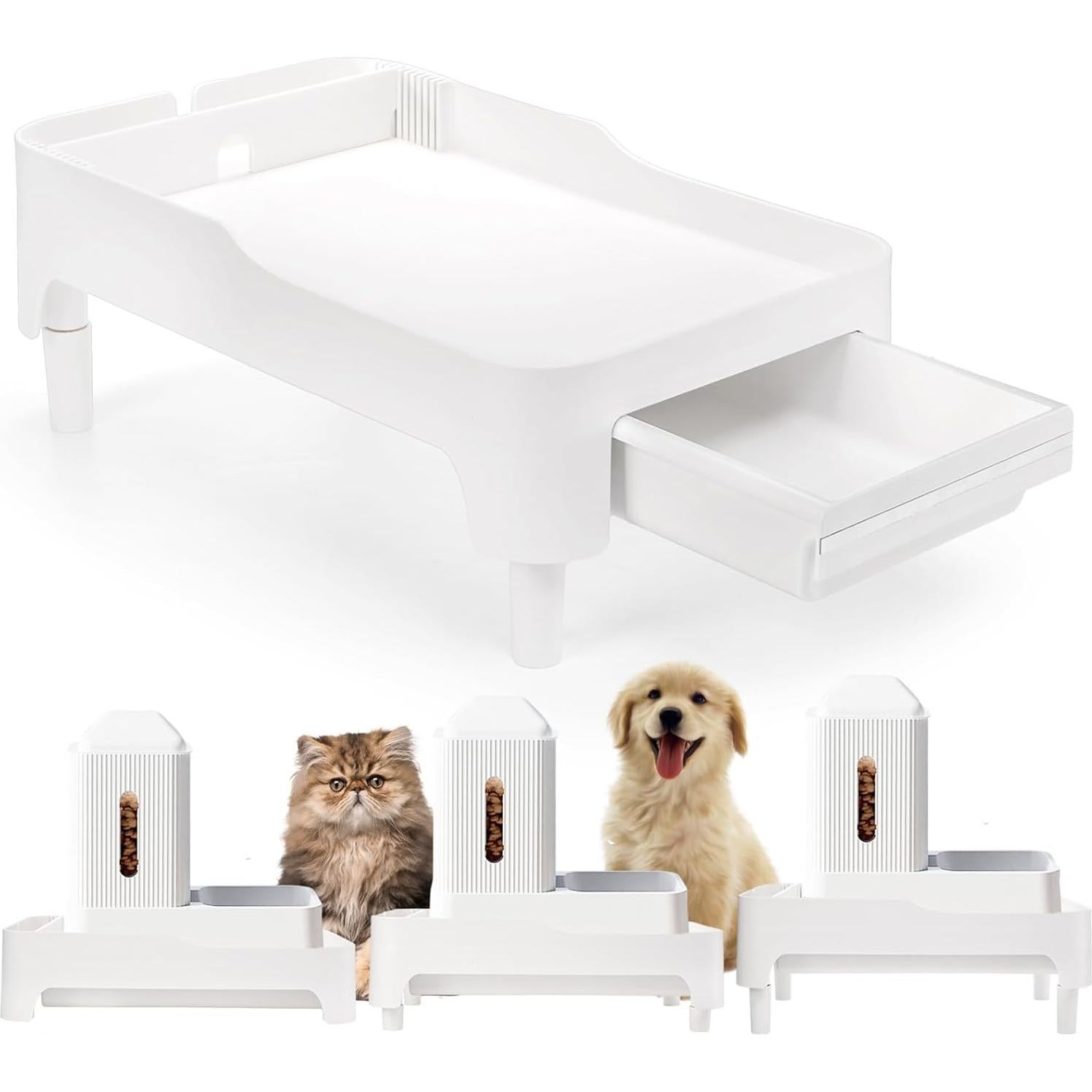 Soporte Elevado para Comedero de Mascotas YOUEON Ajustable