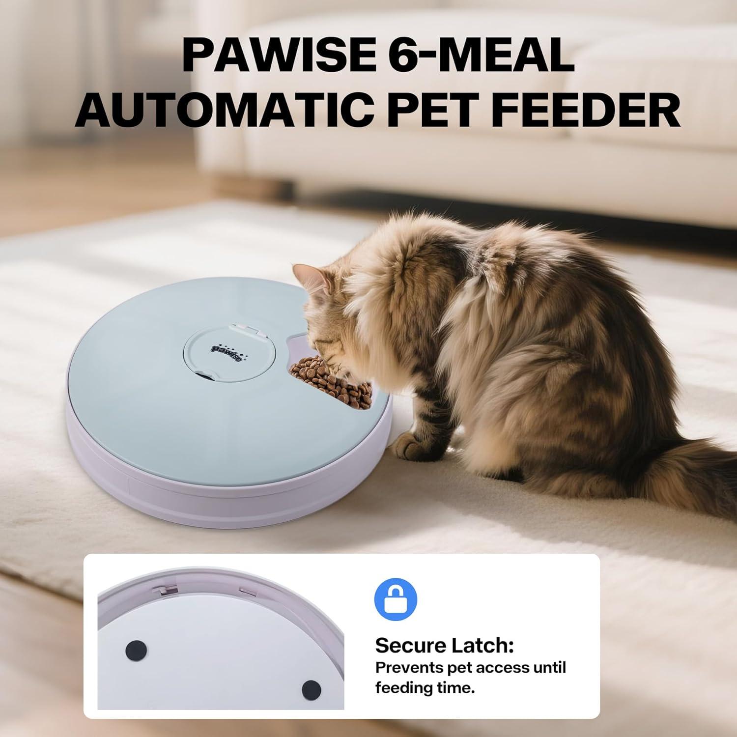 Dispensador Automático de Comida Pawise 6 Comidas 240ml
