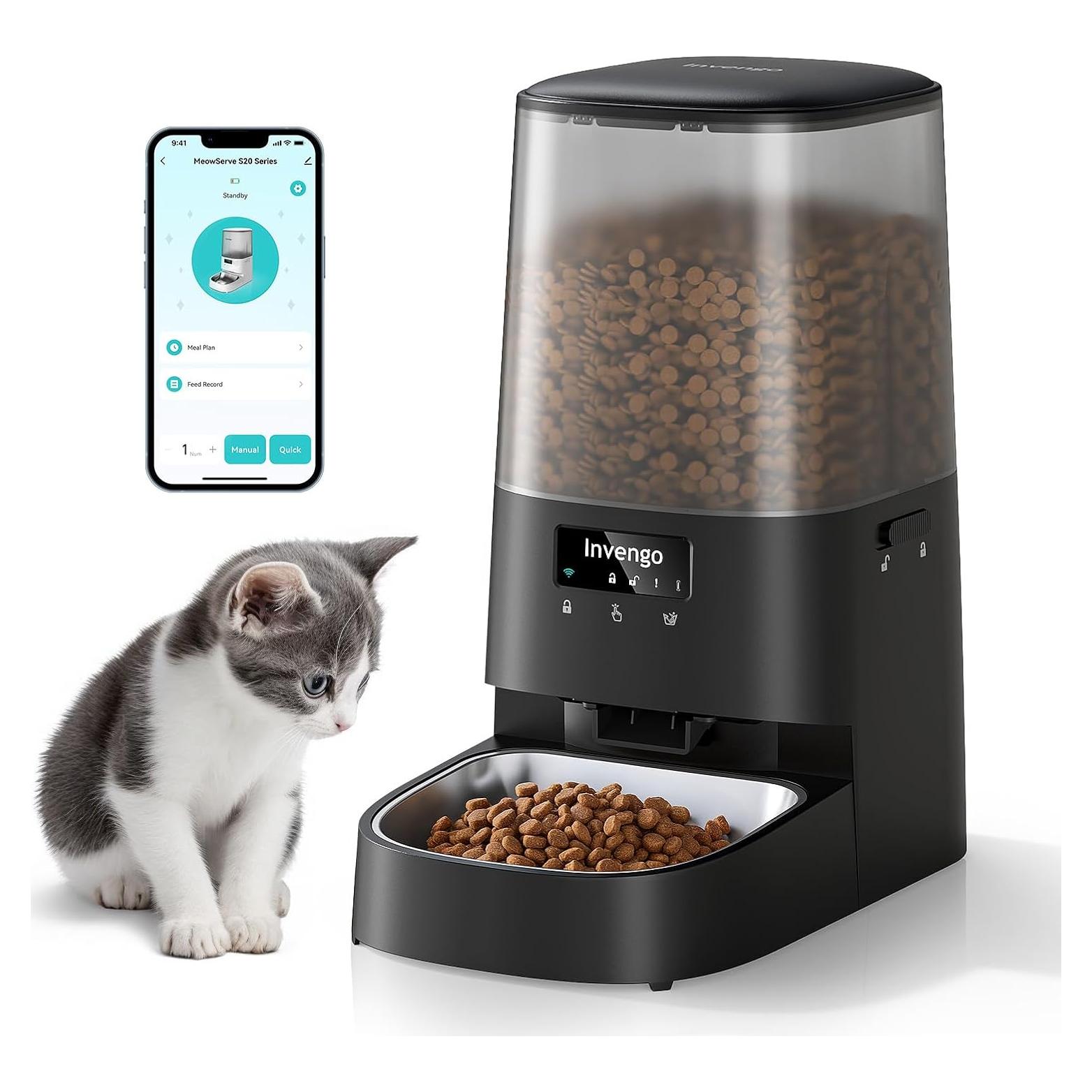 Dispensador Automático de Comida para Gatos Invengo S20 5L WiFi