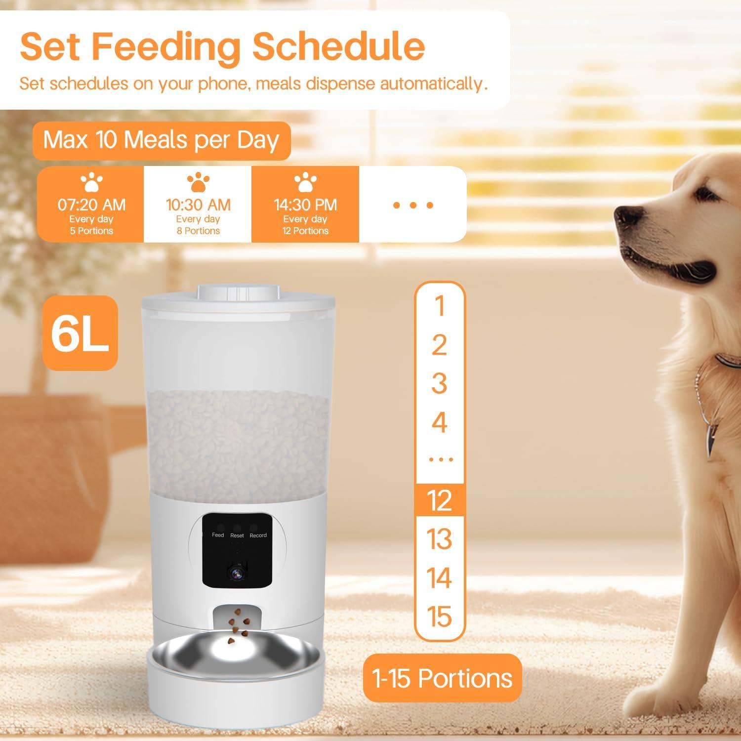 Comedero Automático SonoxJunan 6L con Cámara 2K y App